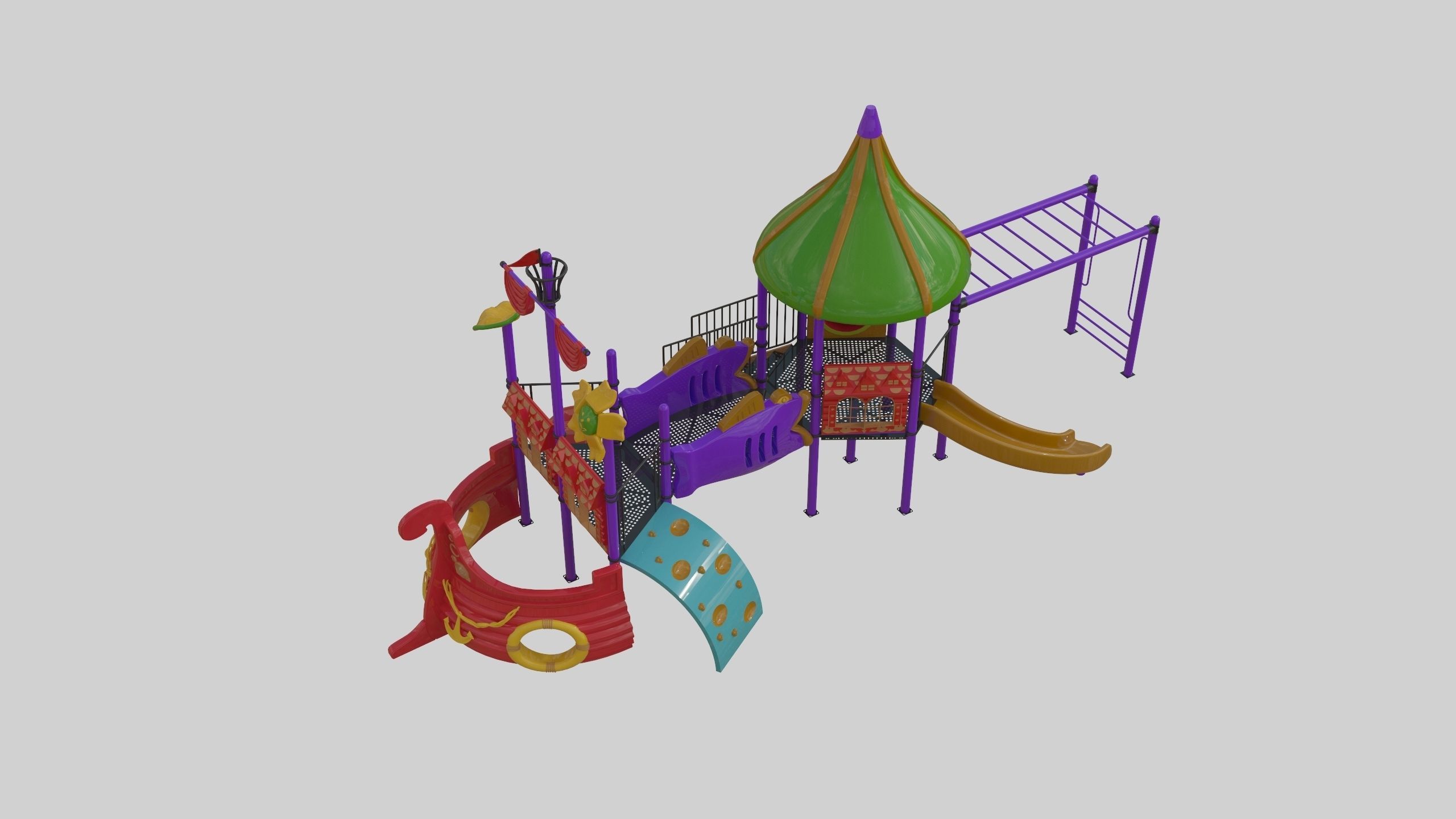 Ship Themed Playground Model - 02 3D model_48