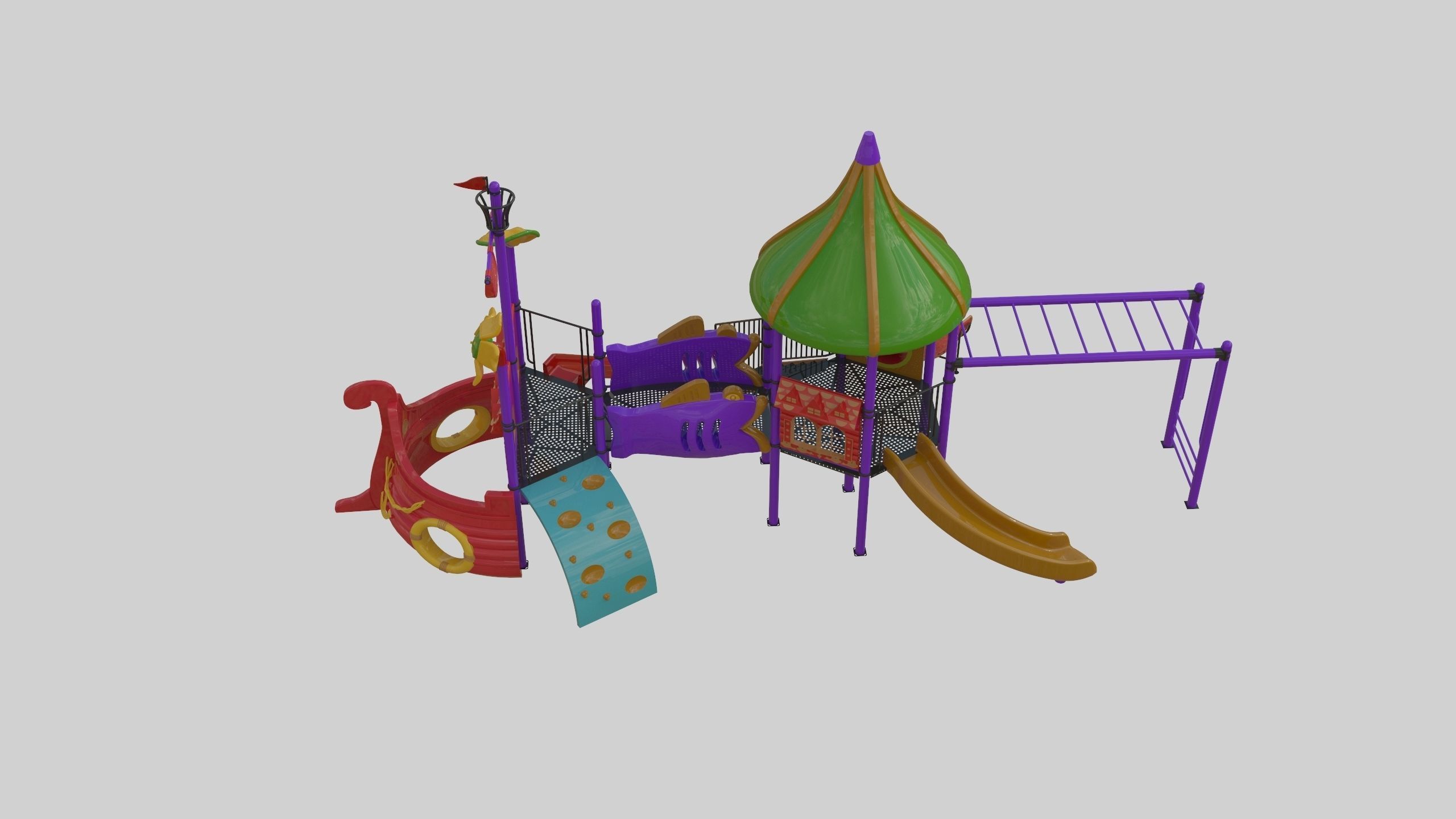 Ship Themed Playground Model - 02 3D model_29