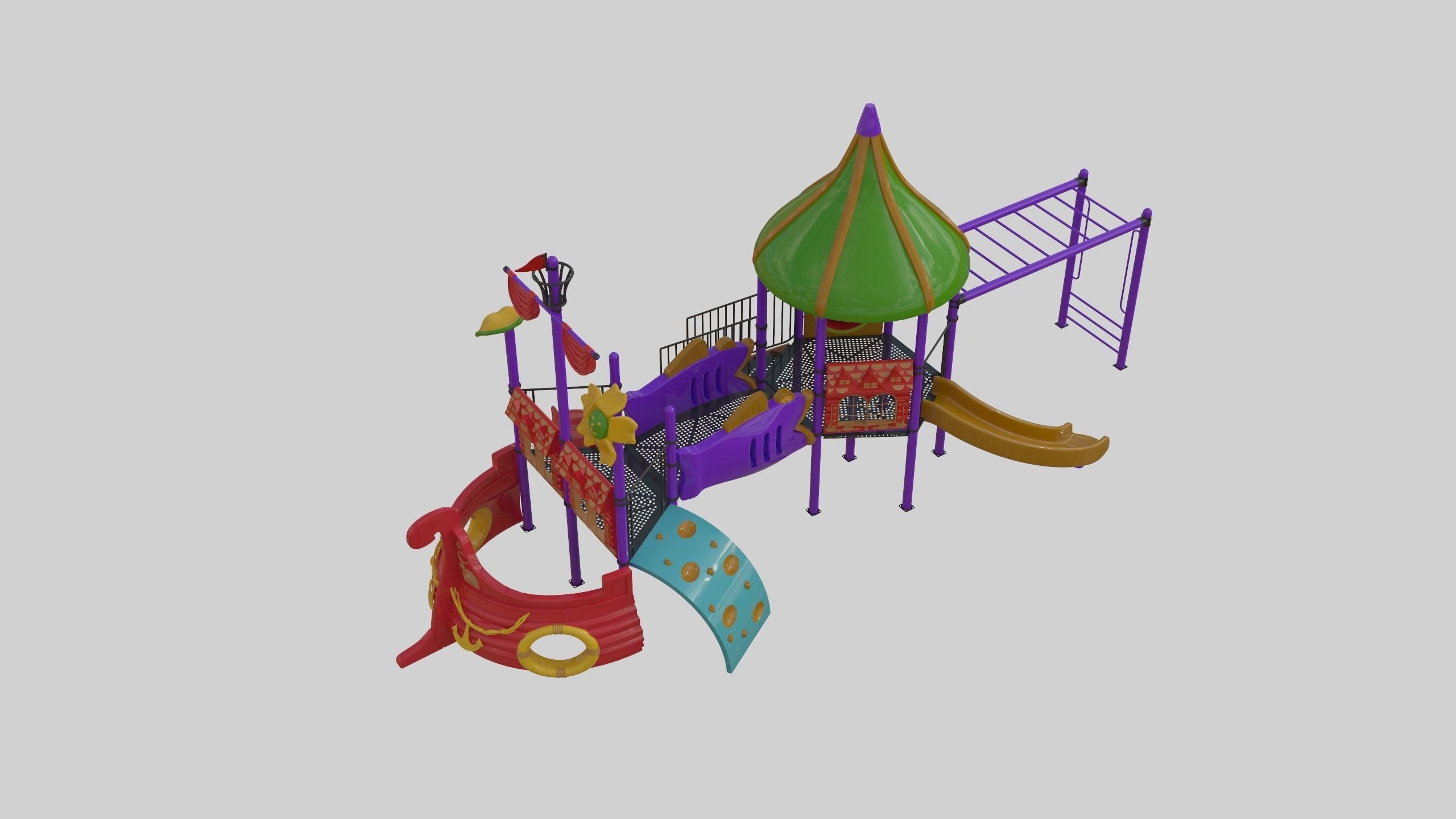 Ship Themed Playground Model - 02 3D model_49