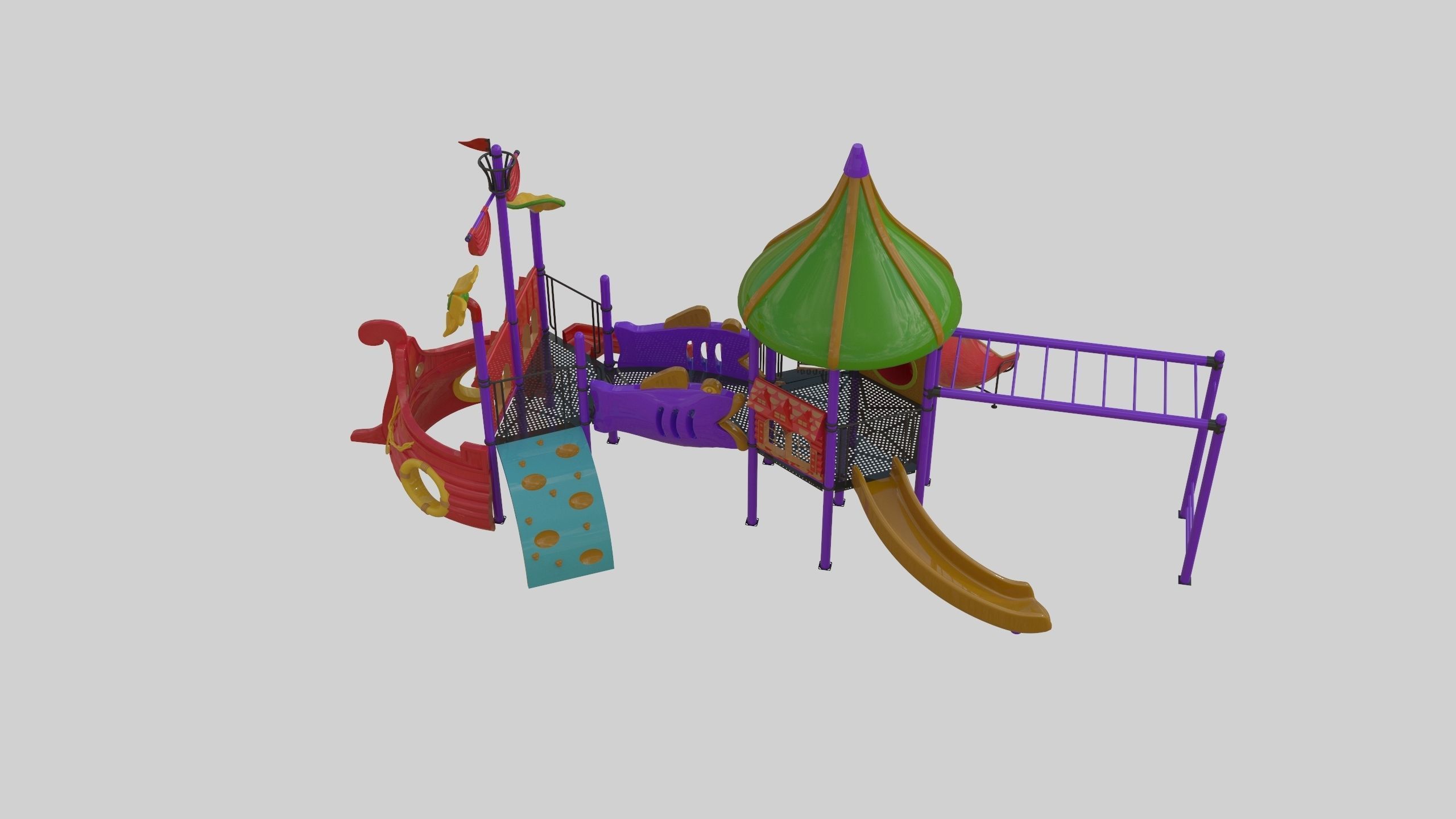 Ship Themed Playground Model - 02 3D model_35