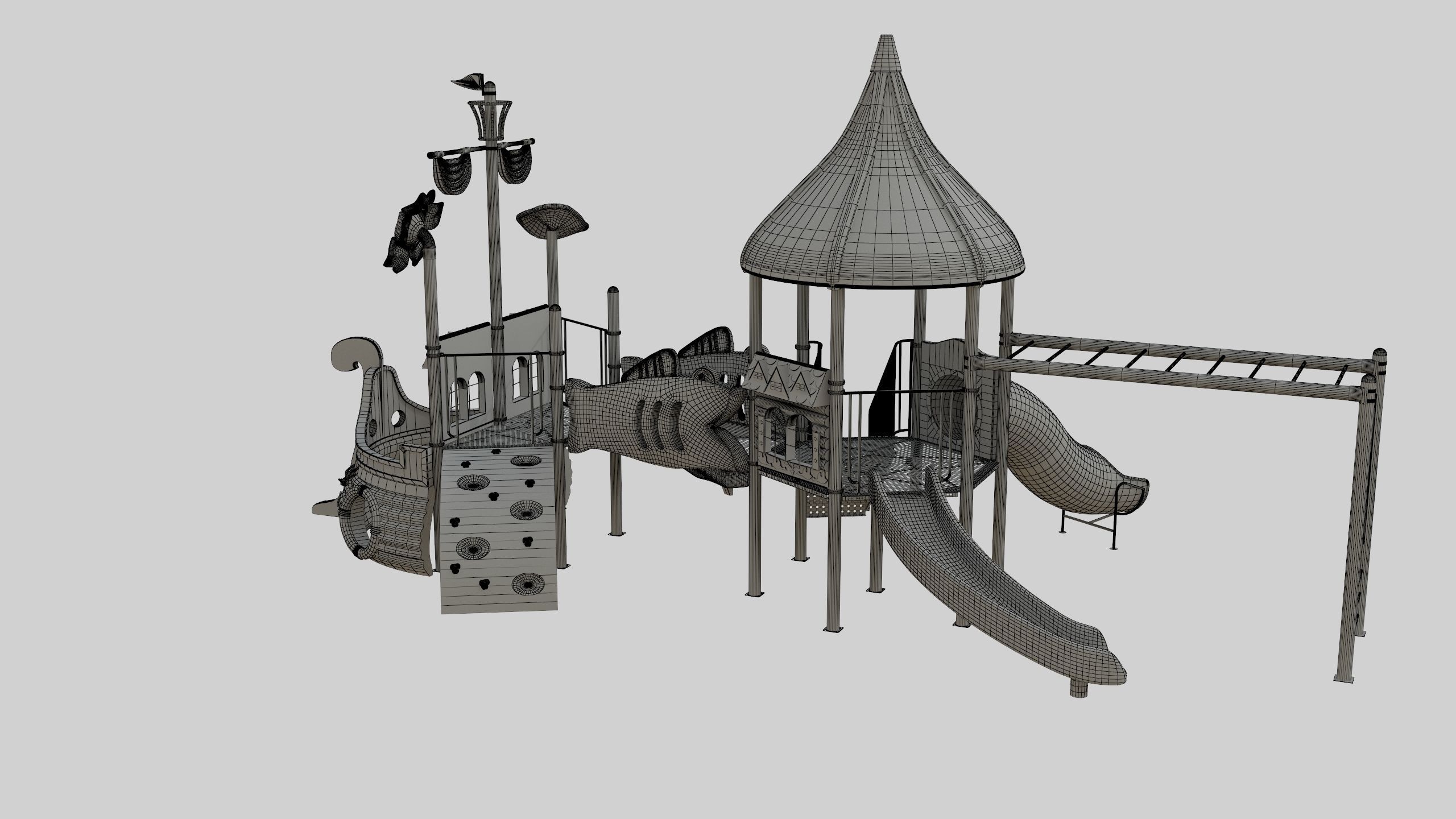 Ship Themed Playground Model - 02 3D model_53