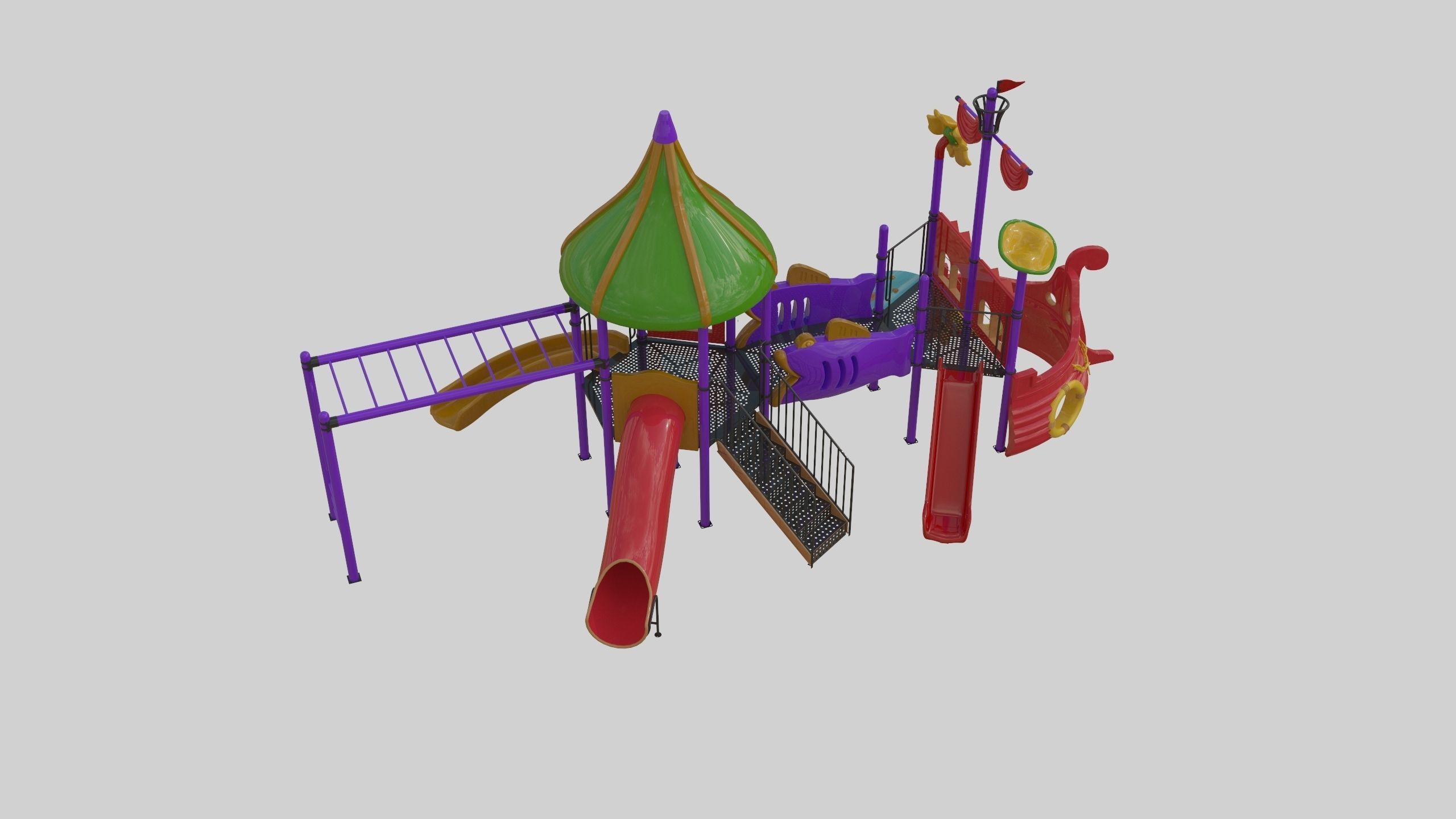 Ship Themed Playground Model - 02 3D model_37