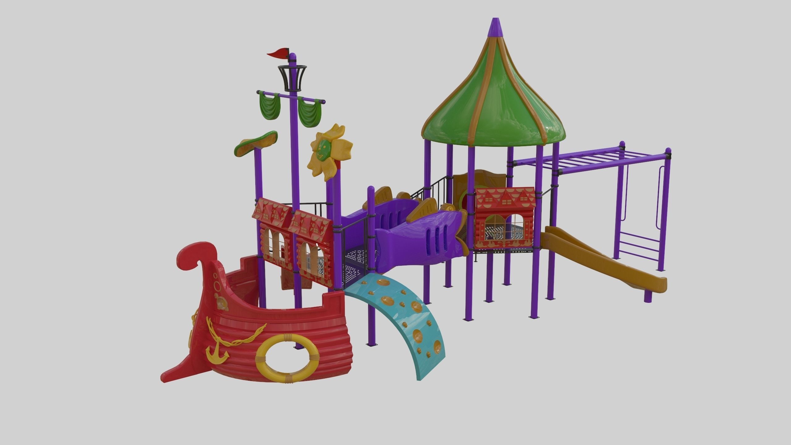 Ship Themed Playground Model - 02 3D model_11