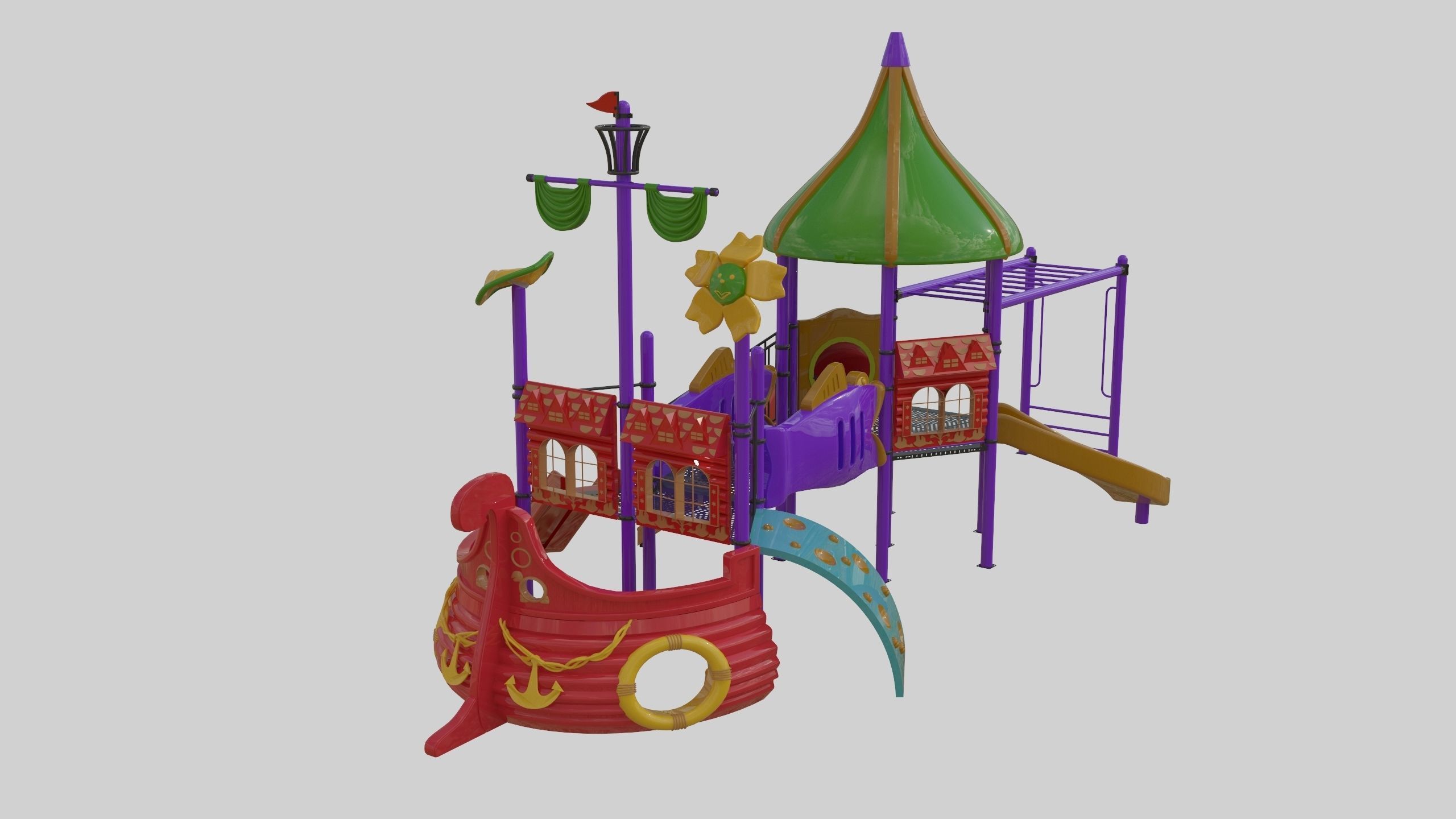 Ship Themed Playground Model - 02 3D model_23