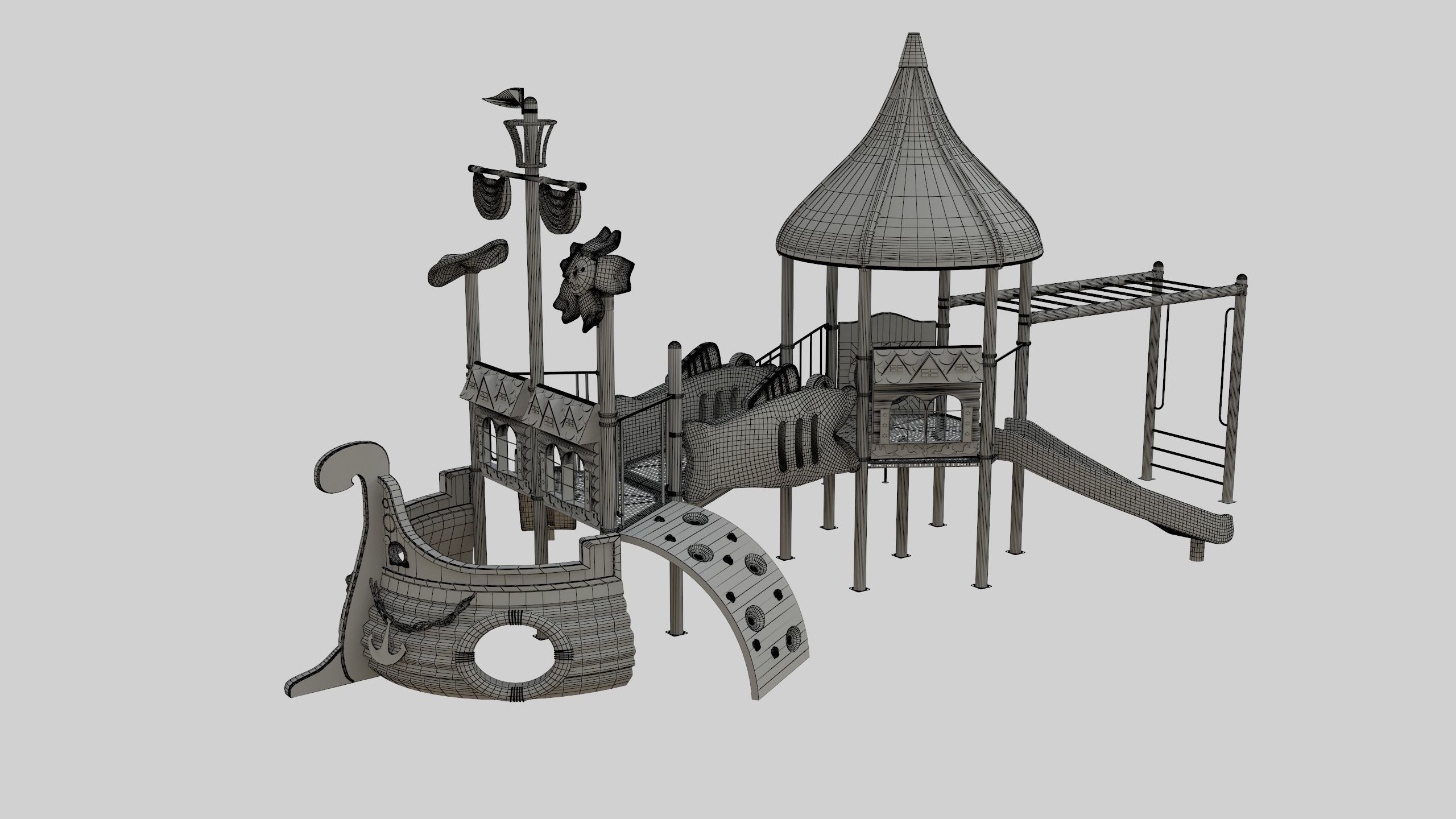 Ship Themed Playground Model - 02 3D model_5