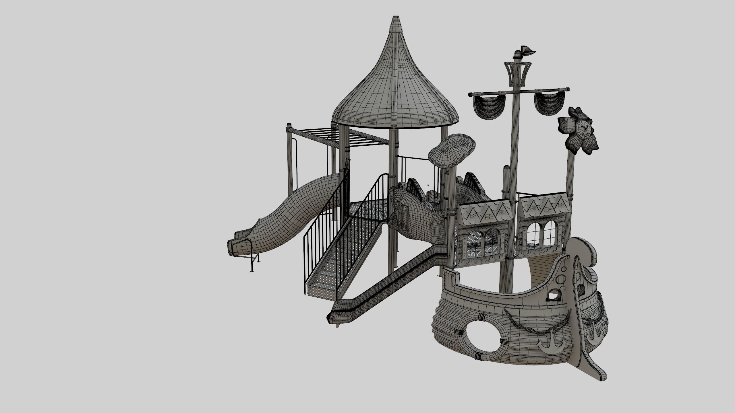 Ship Themed Playground Model - 02 3D model_60