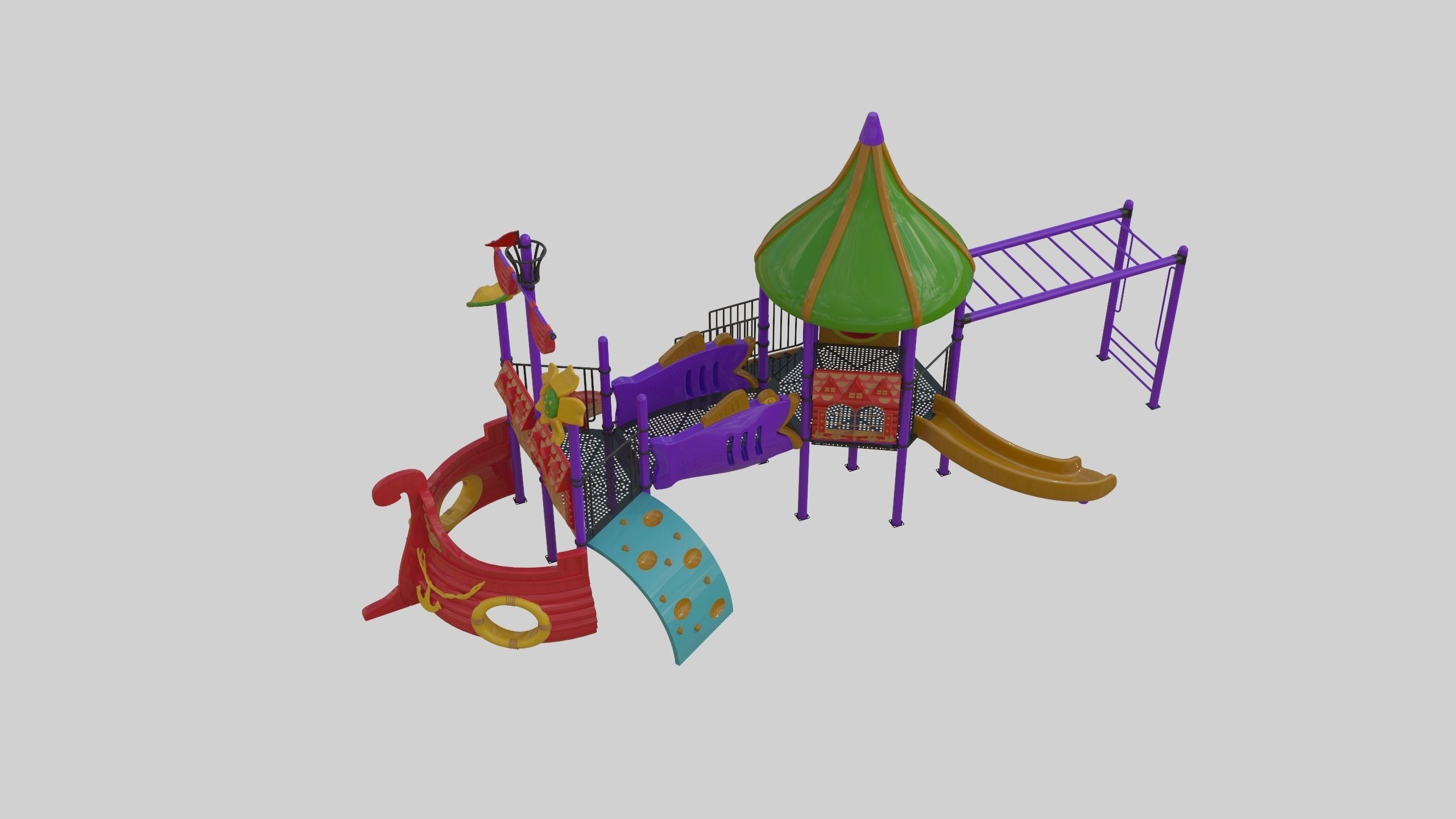 Ship Themed Playground Model - 02 3D model_34