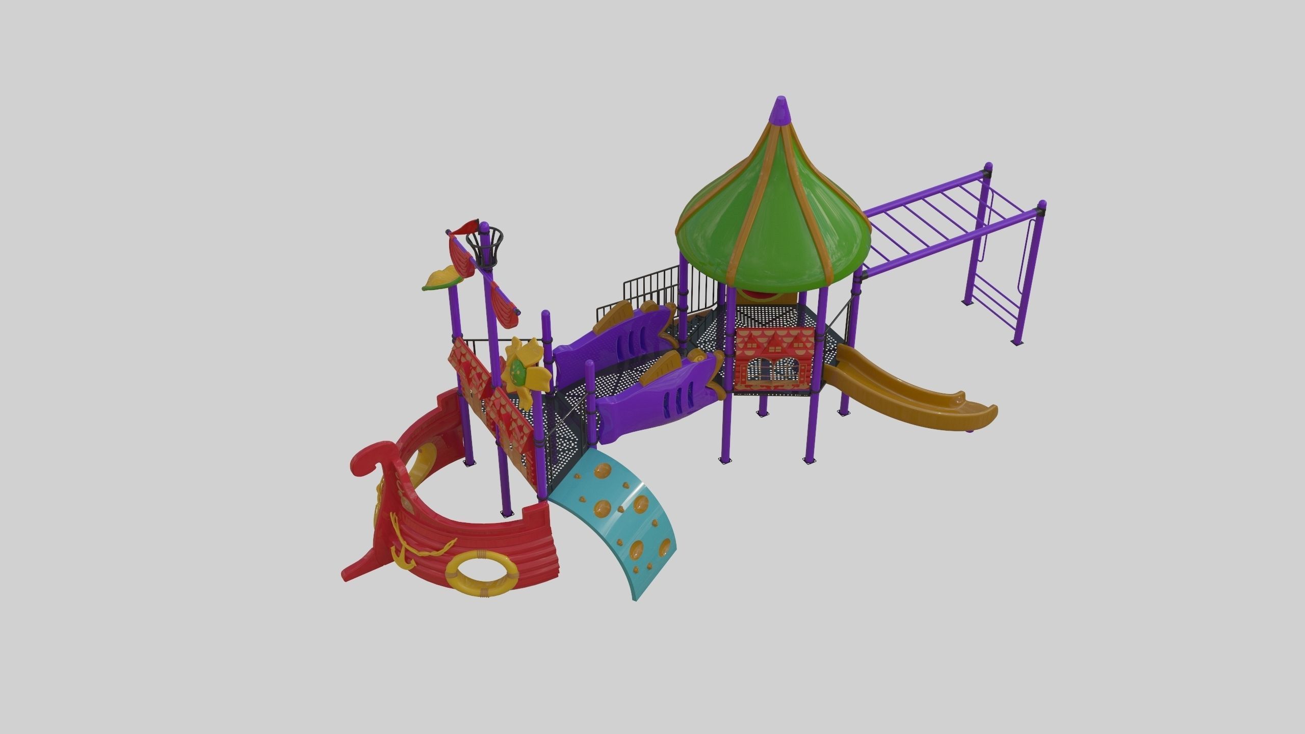 Ship Themed Playground Model - 02 3D model_24