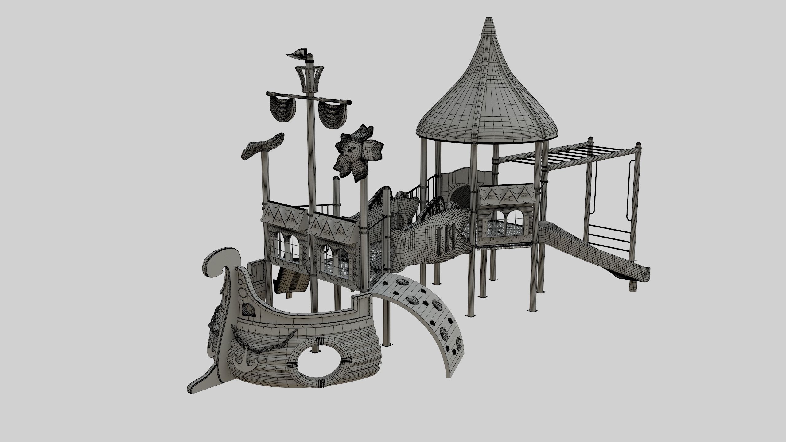Ship Themed Playground Model - 02 3D model_66