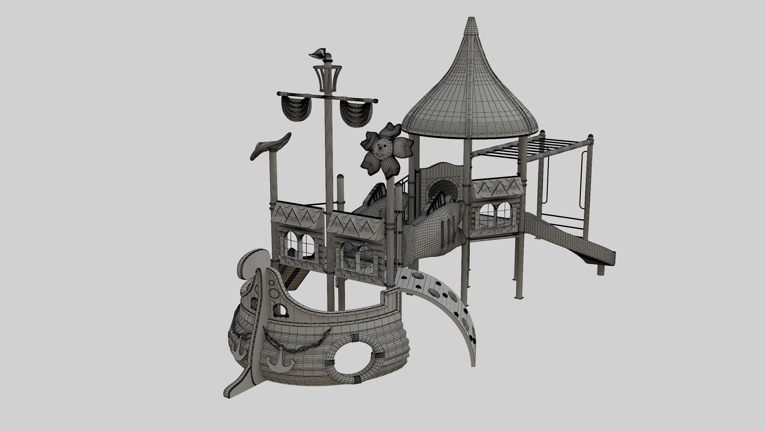 Ship Themed Playground Model - 02 3D model_70