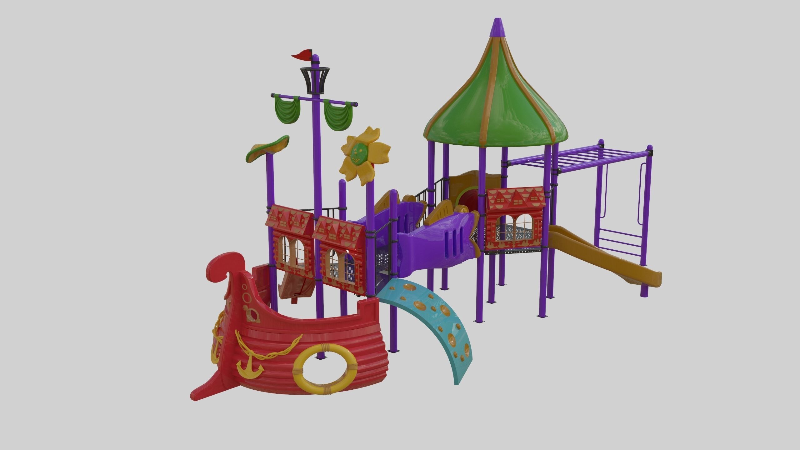 Ship Themed Playground Model - 02 3D model_26
