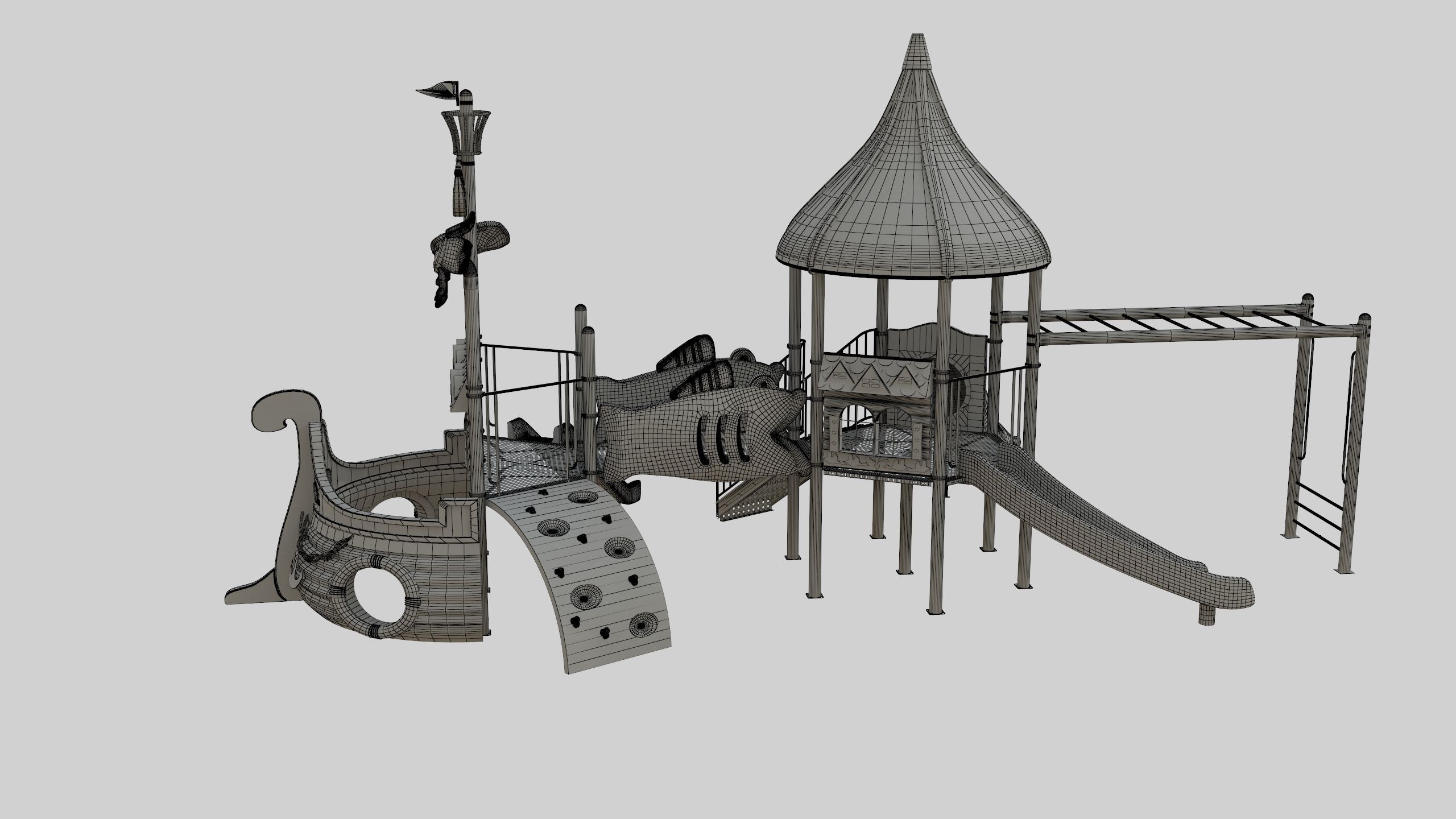 Ship Themed Playground Model - 02 3D model_56