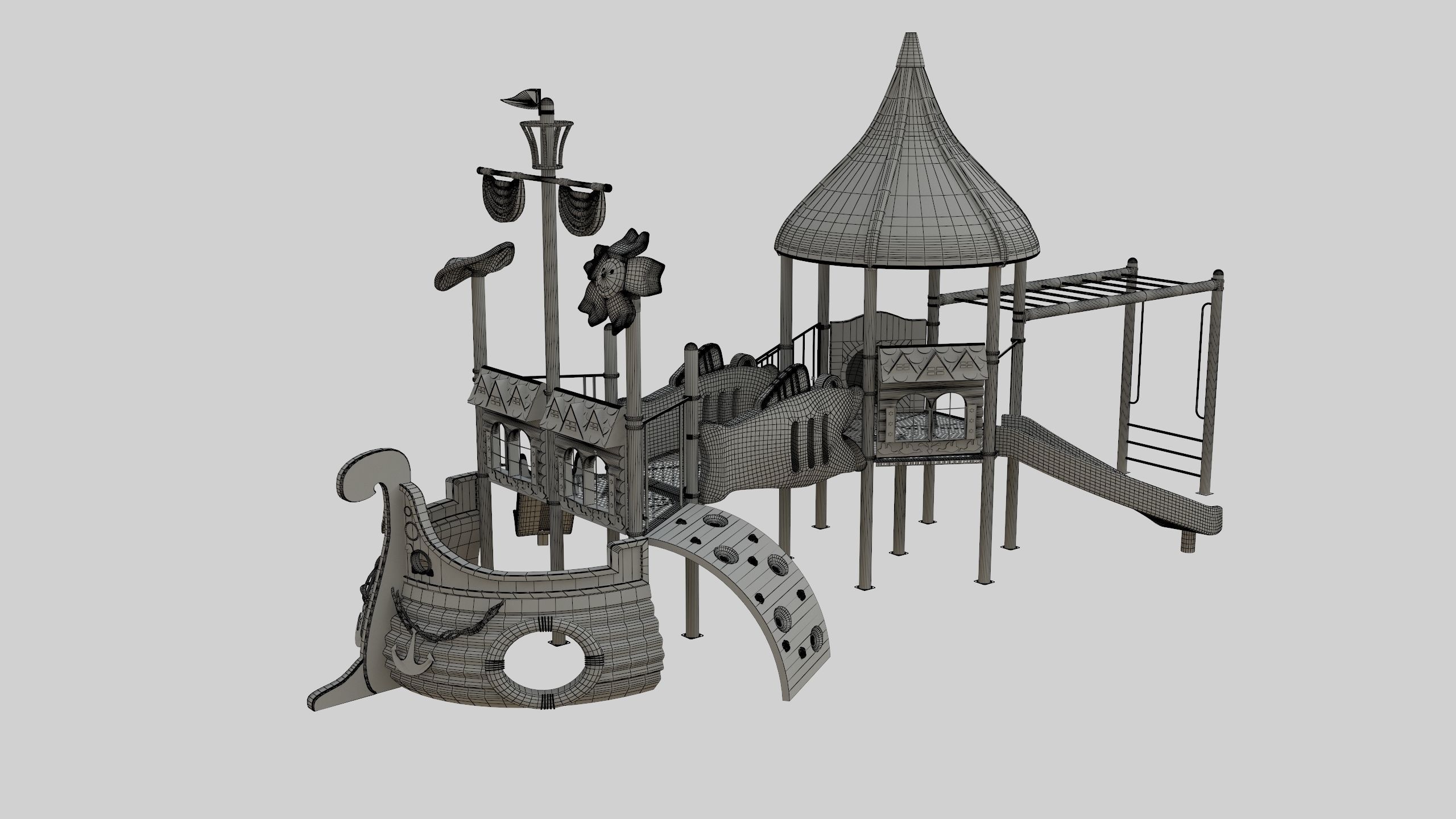Ship Themed Playground Model - 02 3D model_69