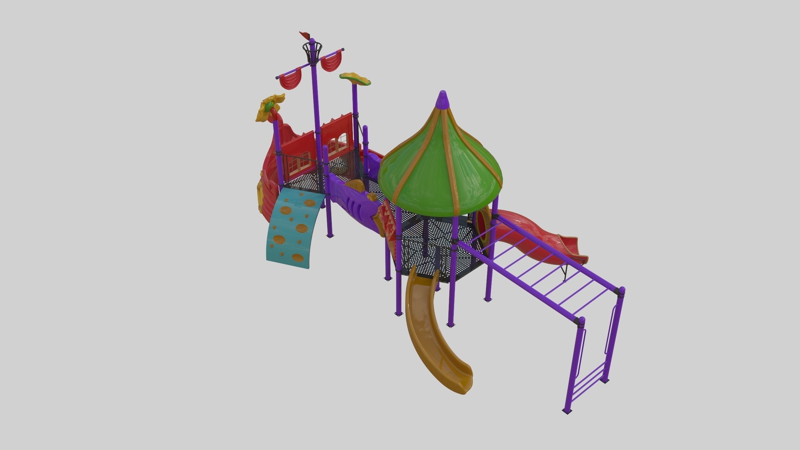 Ship Themed Playground Model - 02 3D model_33