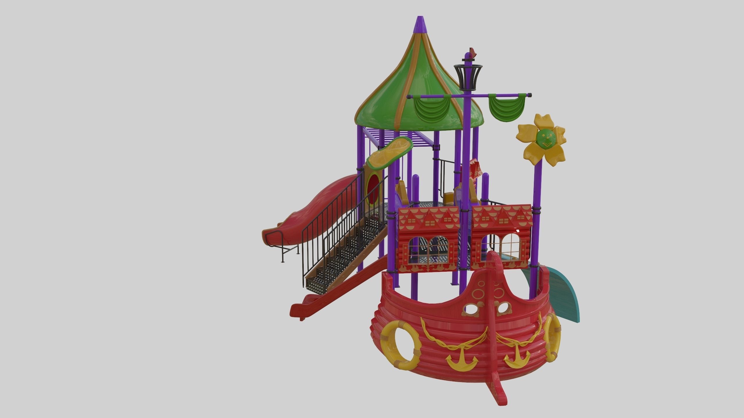 Ship Themed Playground Model - 02 3D model_22