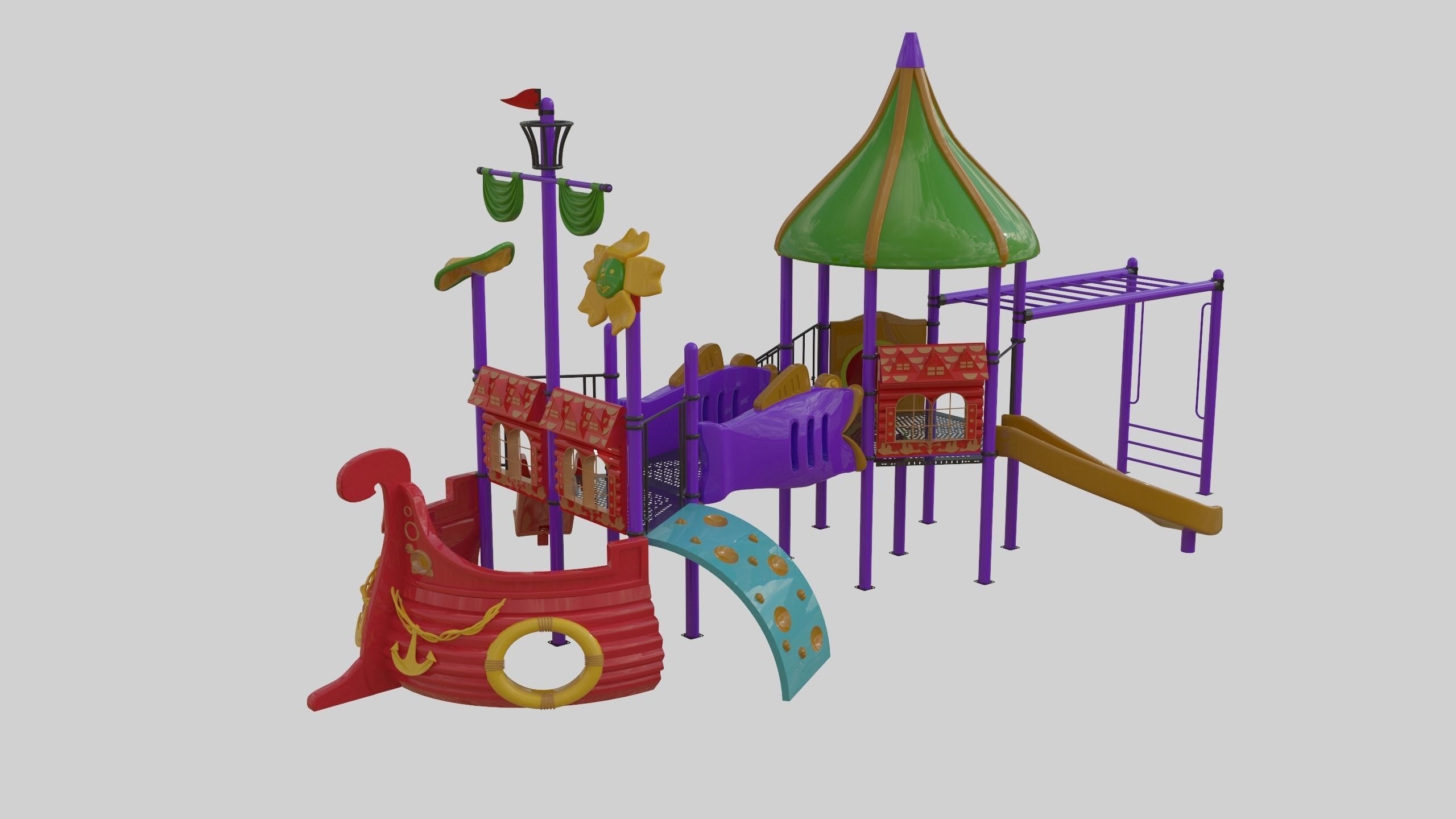 Ship Themed Playground Model - 02 3D model_27