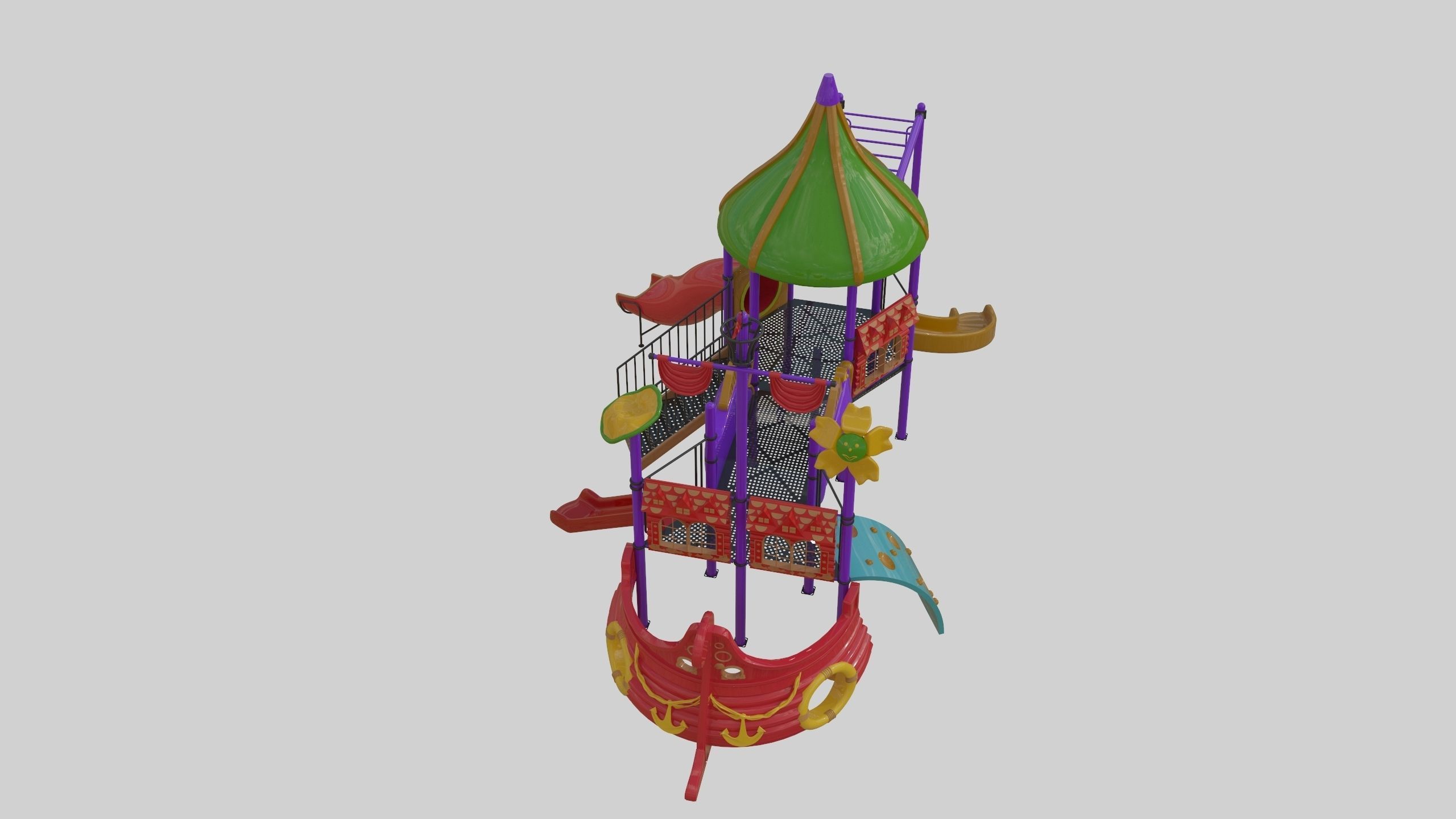 Ship Themed Playground Model - 02 3D model_41