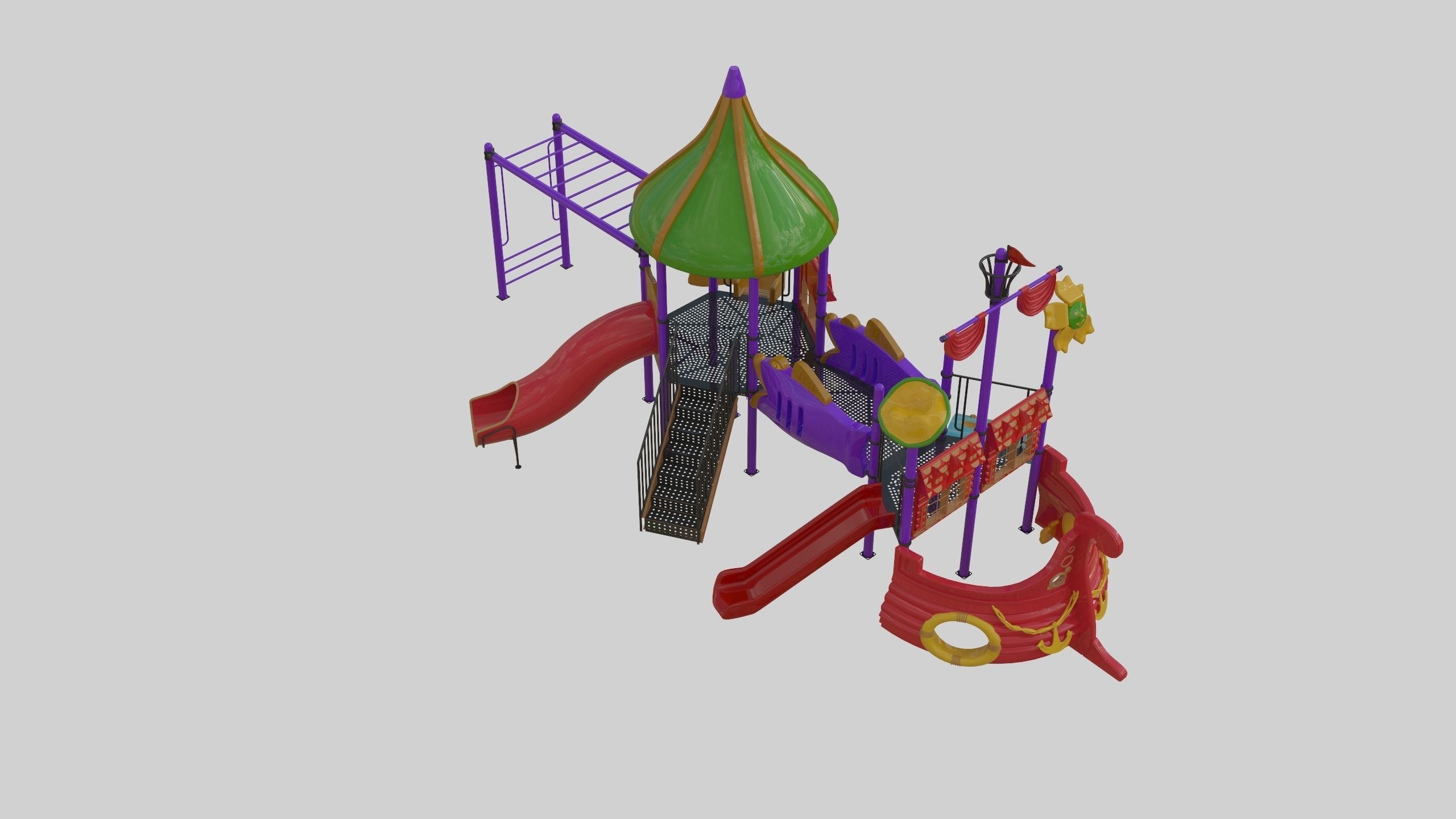 Ship Themed Playground Model - 02 3D model_44
