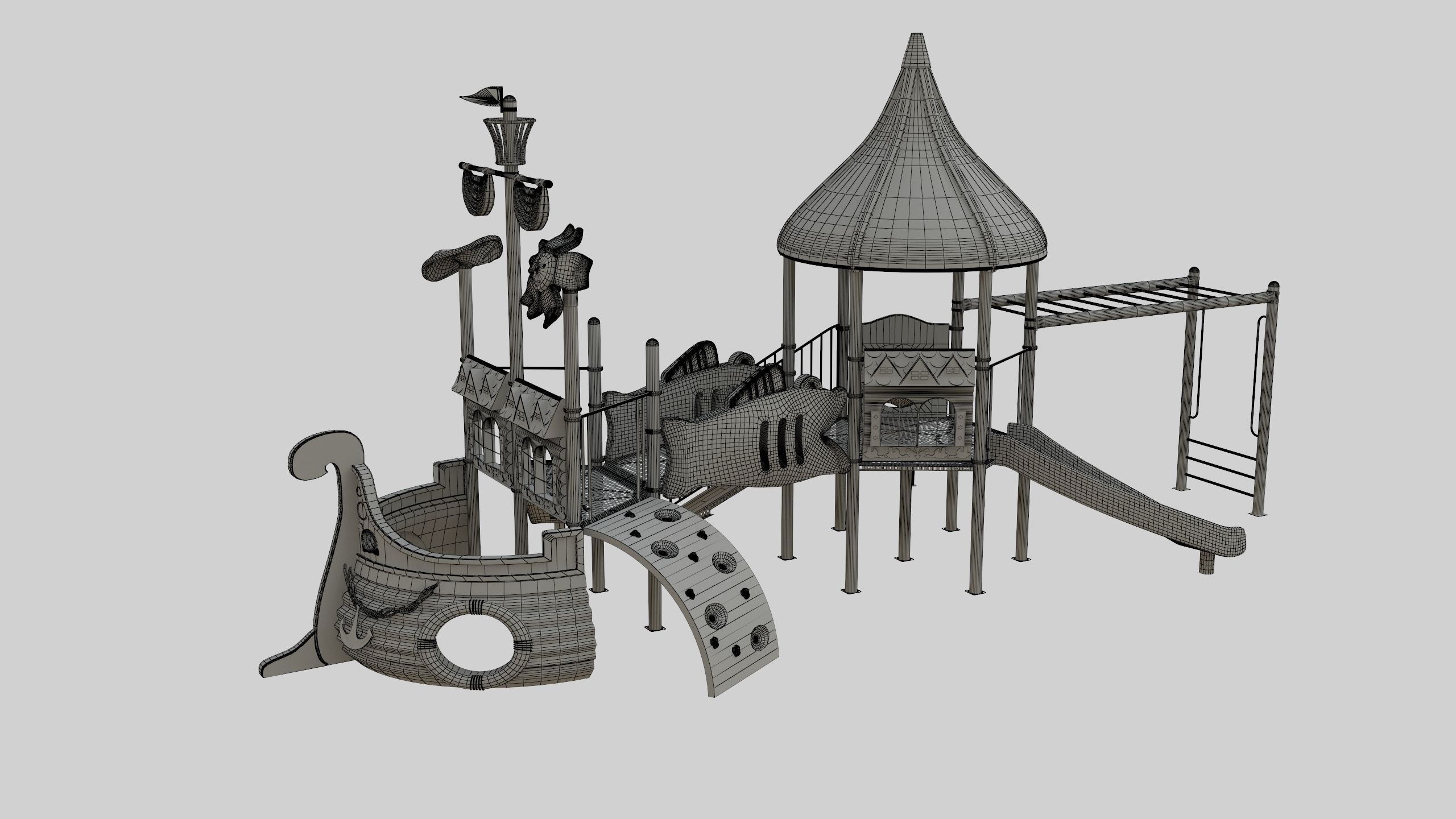 Ship Themed Playground Model - 02 3D model_55