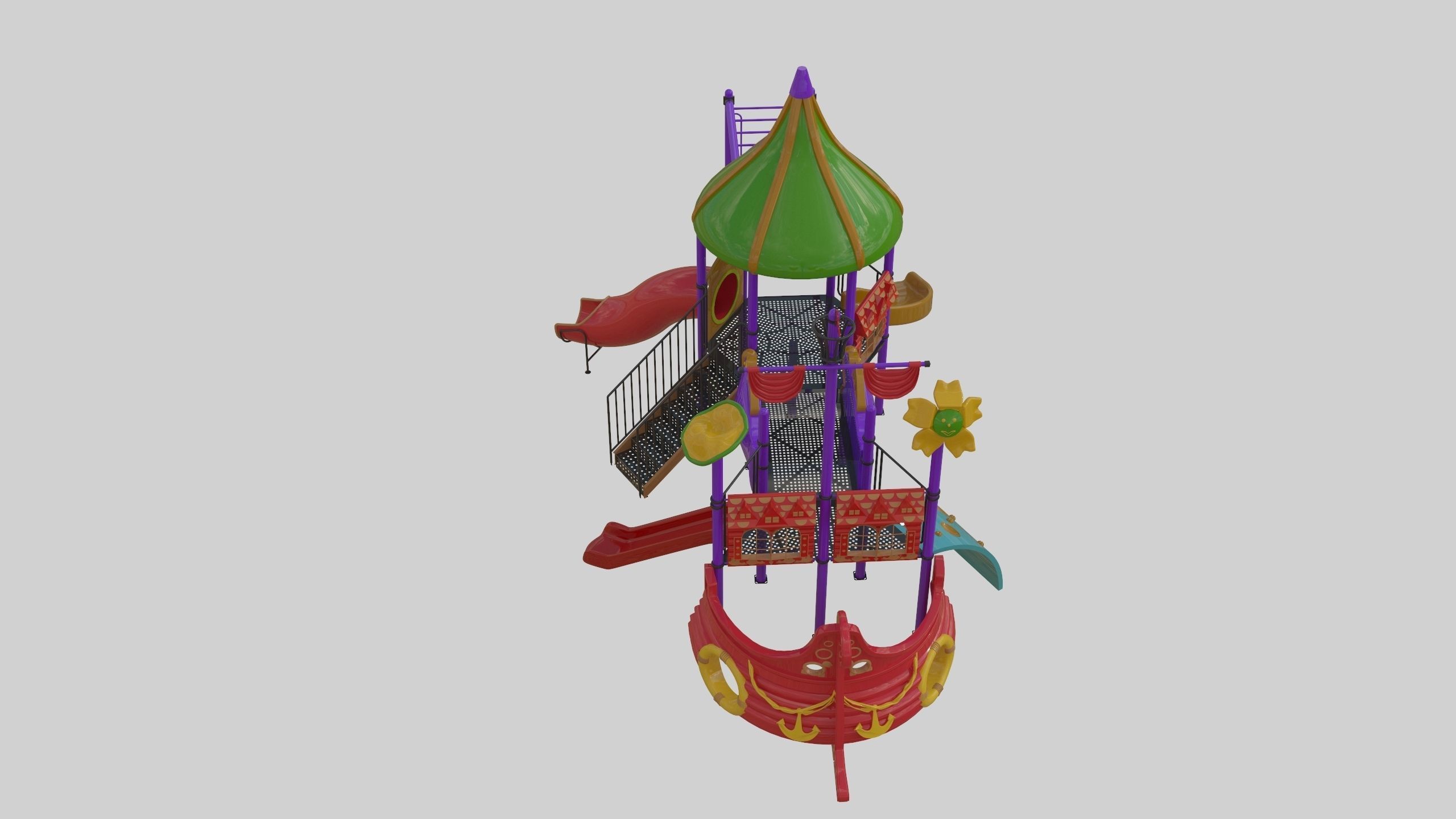 Ship Themed Playground Model - 02 3D model_43