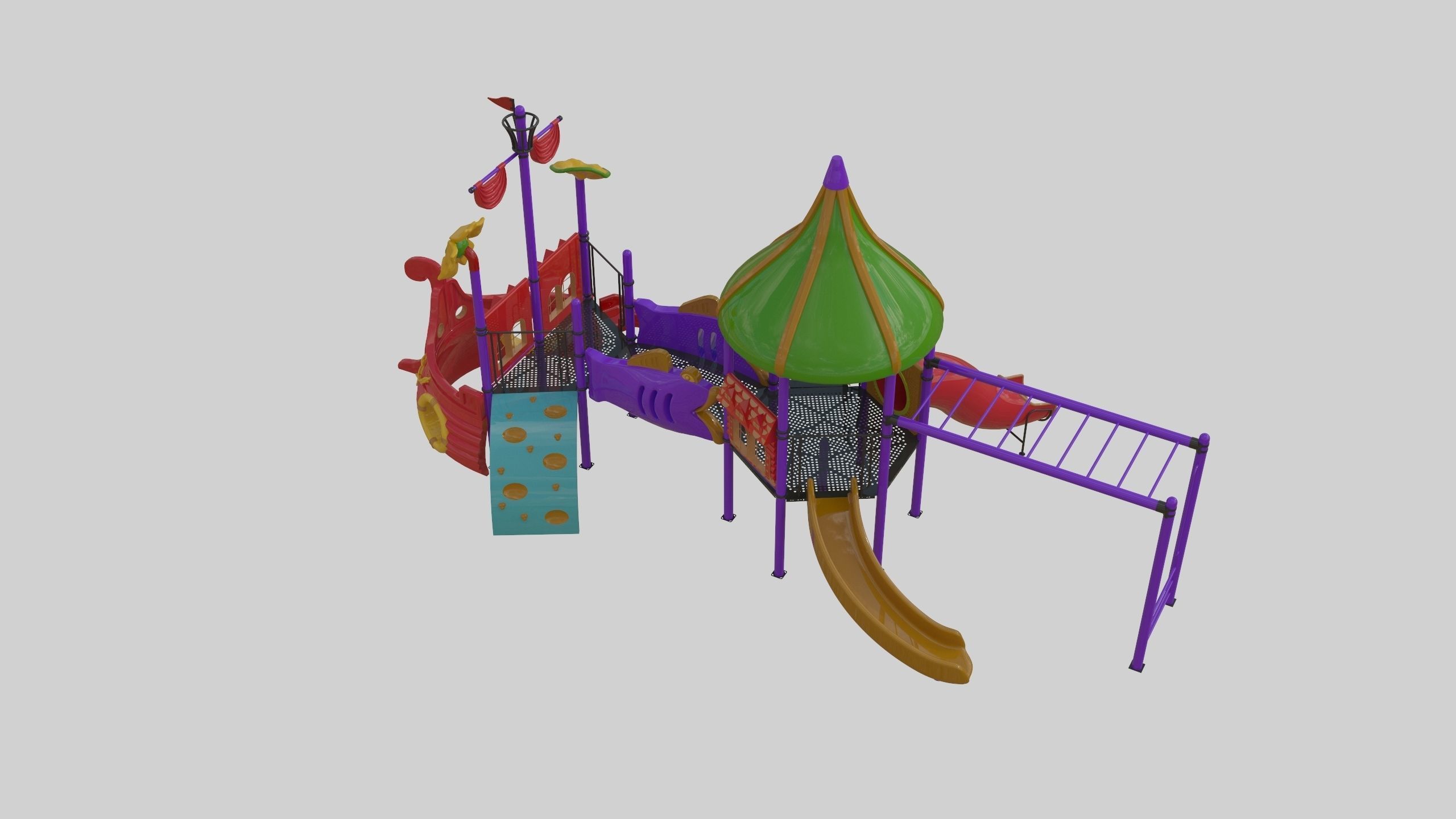 Ship Themed Playground Model - 02 3D model_30