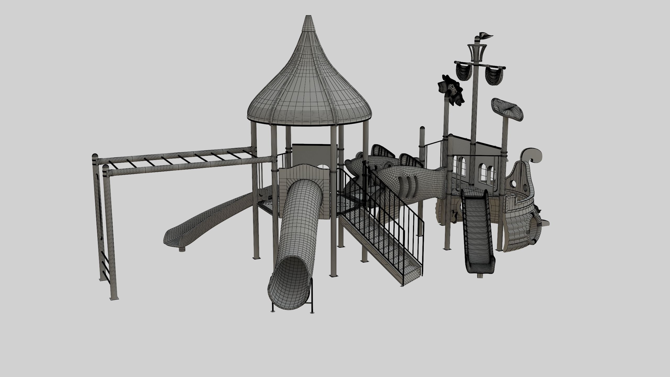 Ship Themed Playground Model - 02 3D model_62