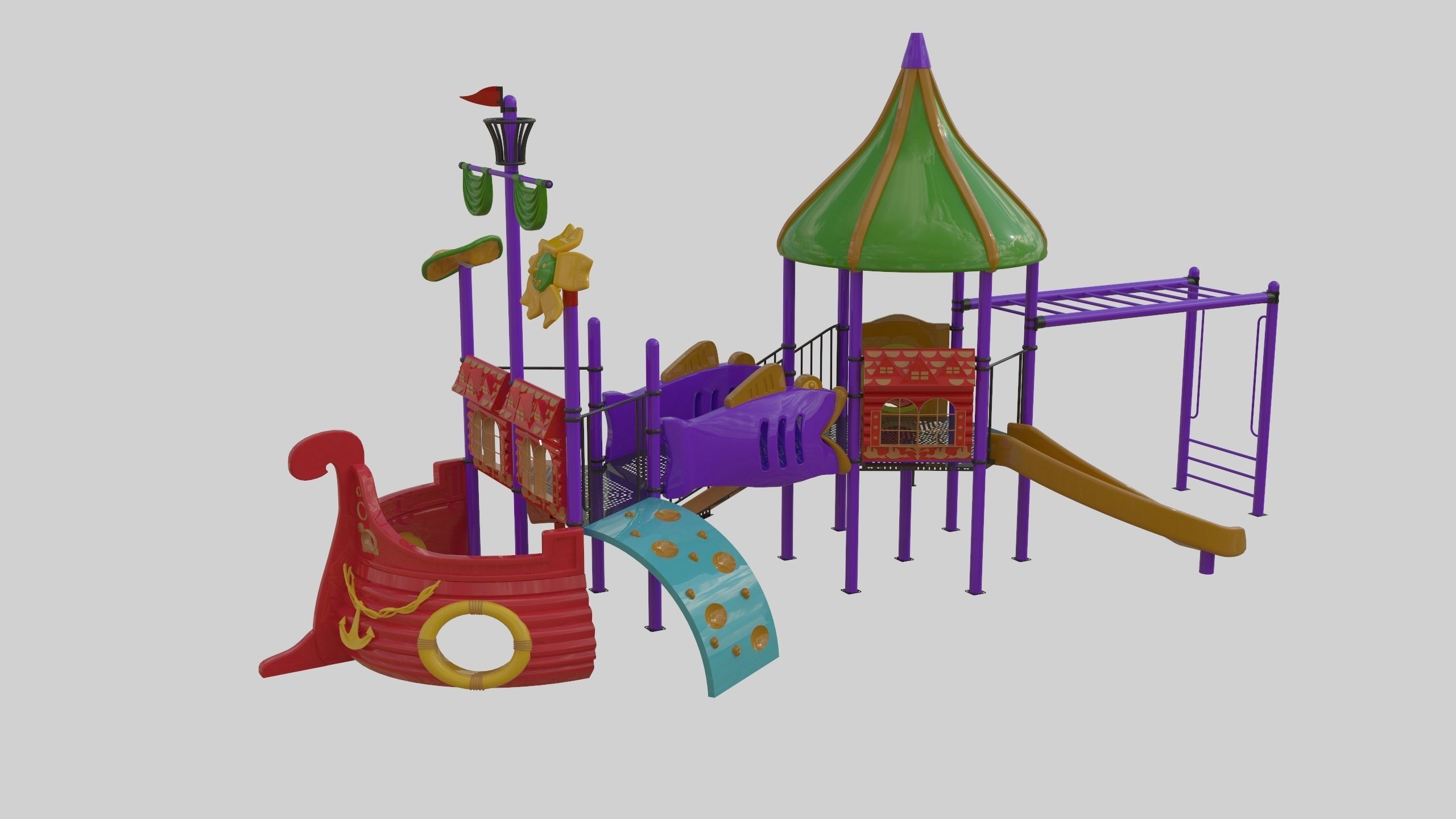 Ship Themed Playground Model - 02 3D model_8