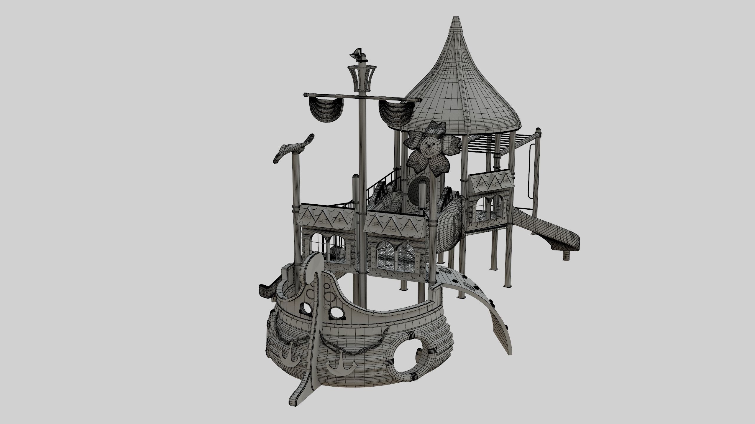 Ship Themed Playground Model - 02 3D model_68