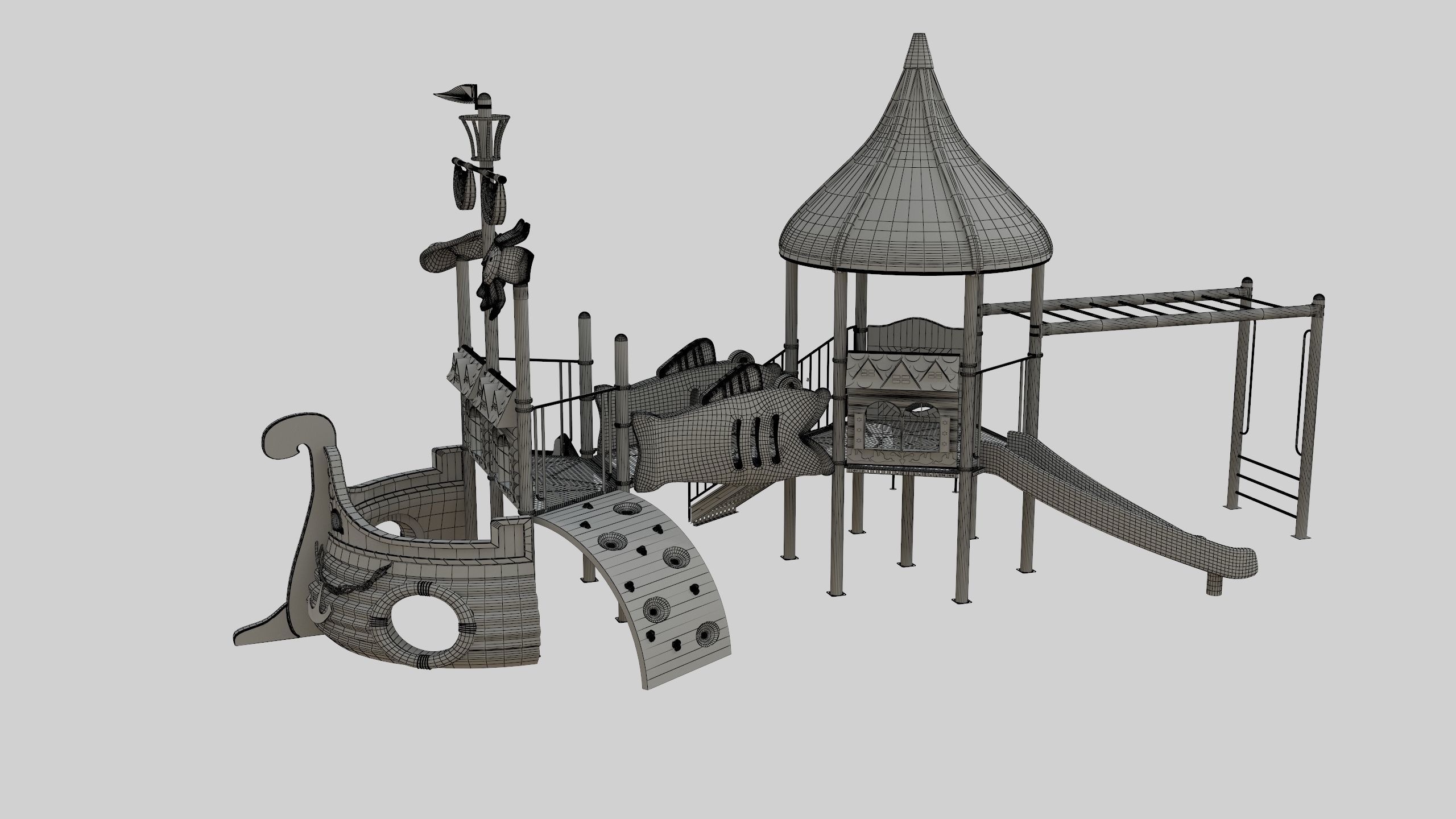 Ship Themed Playground Model - 02 3D model_4