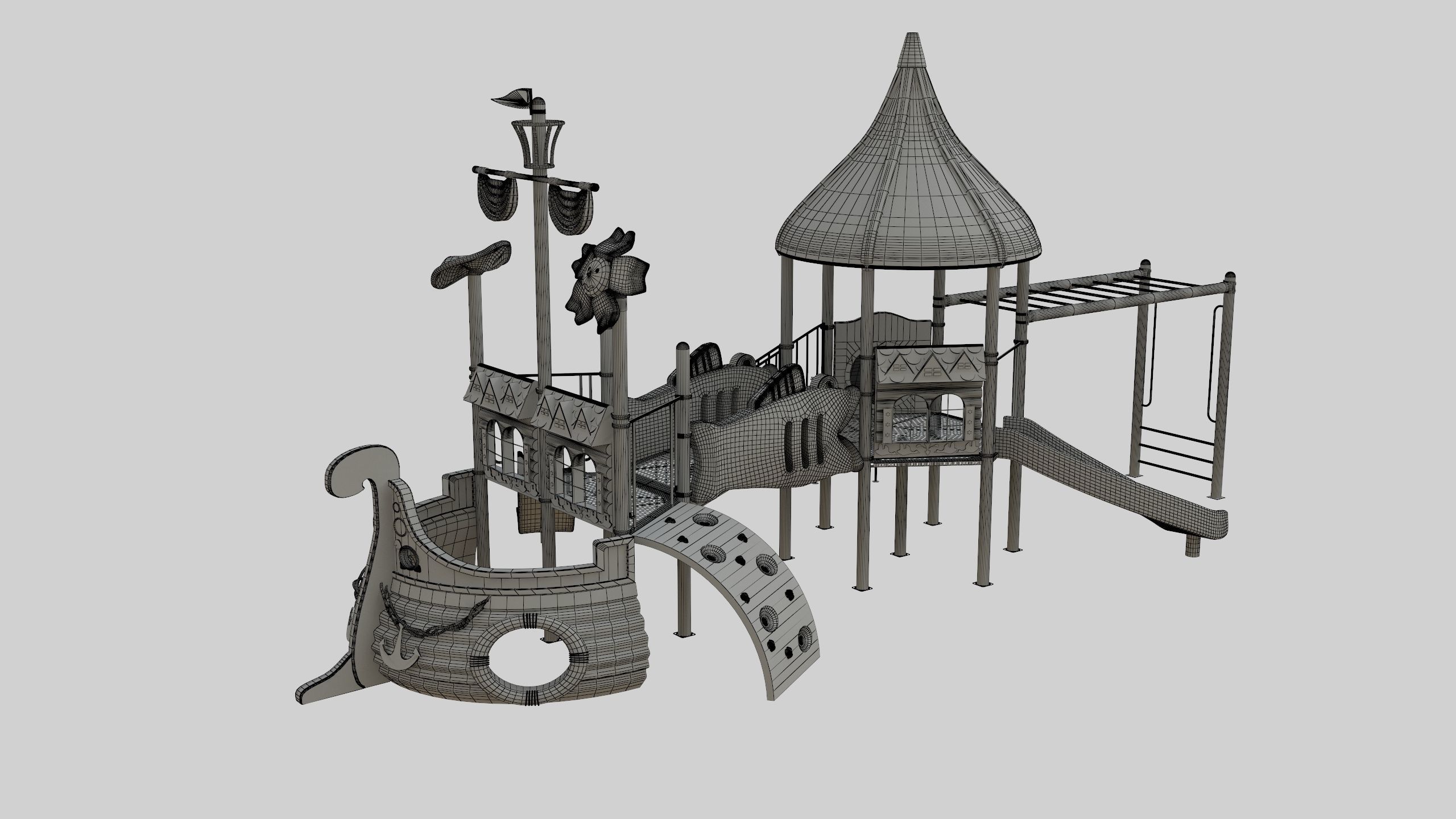Ship Themed Playground Model - 02 3D model_71