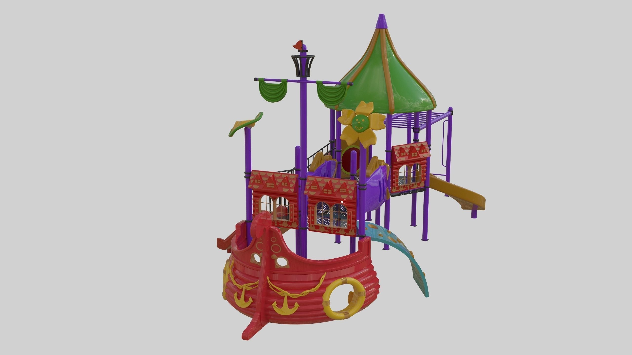 Ship Themed Playground Model - 02 3D model_21