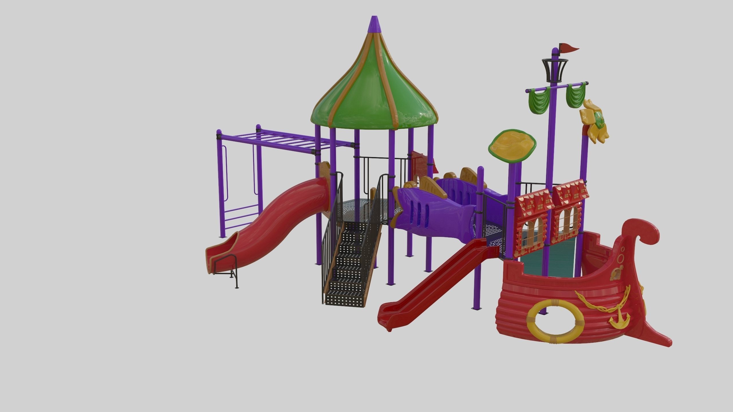 Ship Themed Playground Model - 02 3D model_19