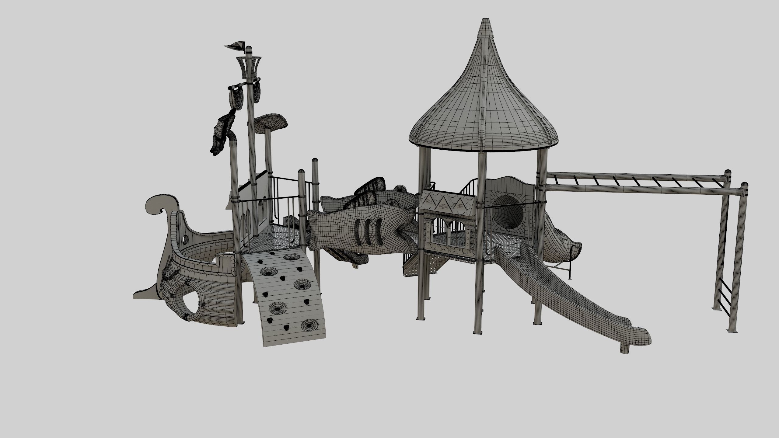 Ship Themed Playground Model - 02 3D model_7