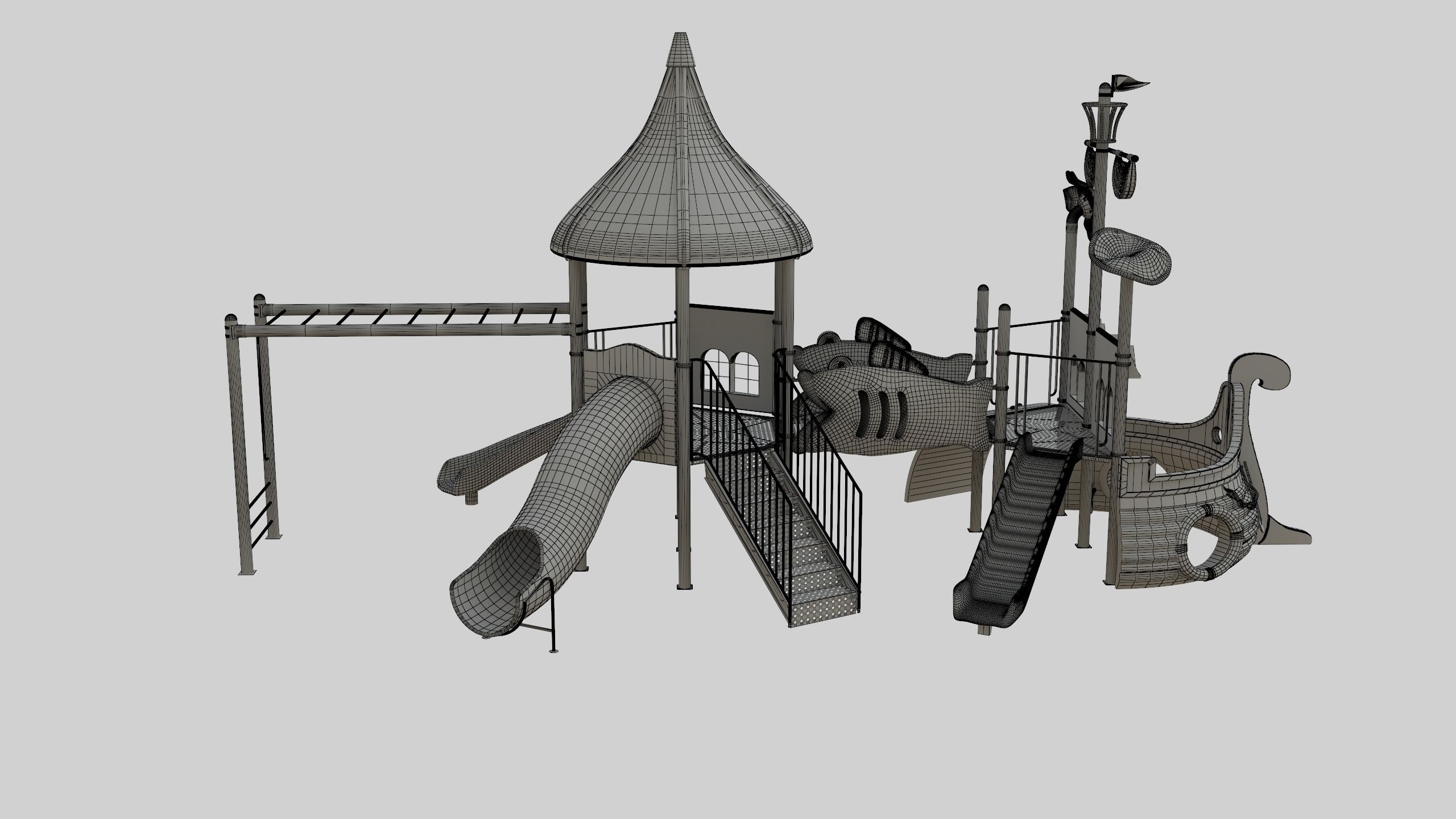 Ship Themed Playground Model - 02 3D model_63