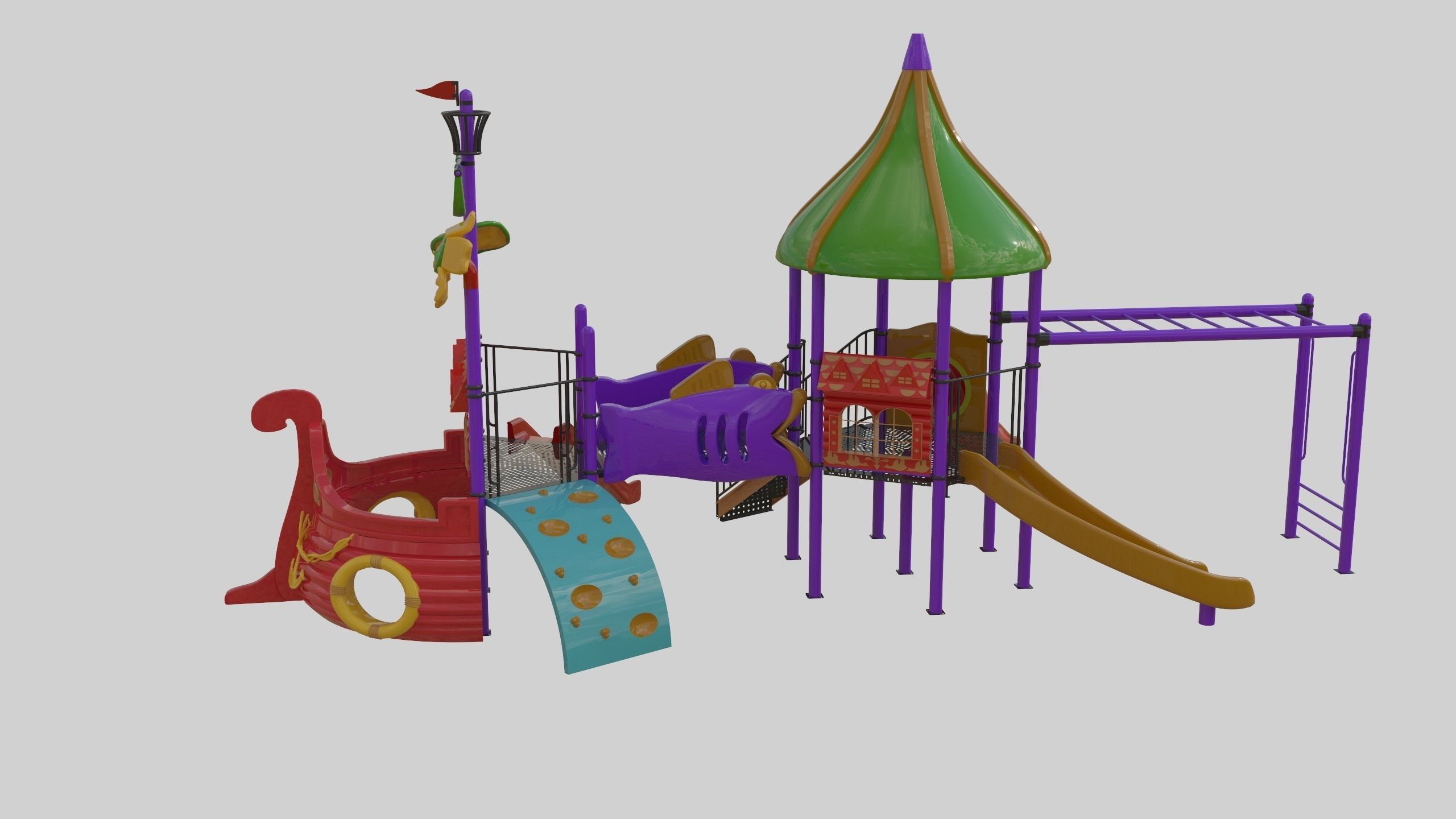 Ship Themed Playground Model - 02 3D model_9