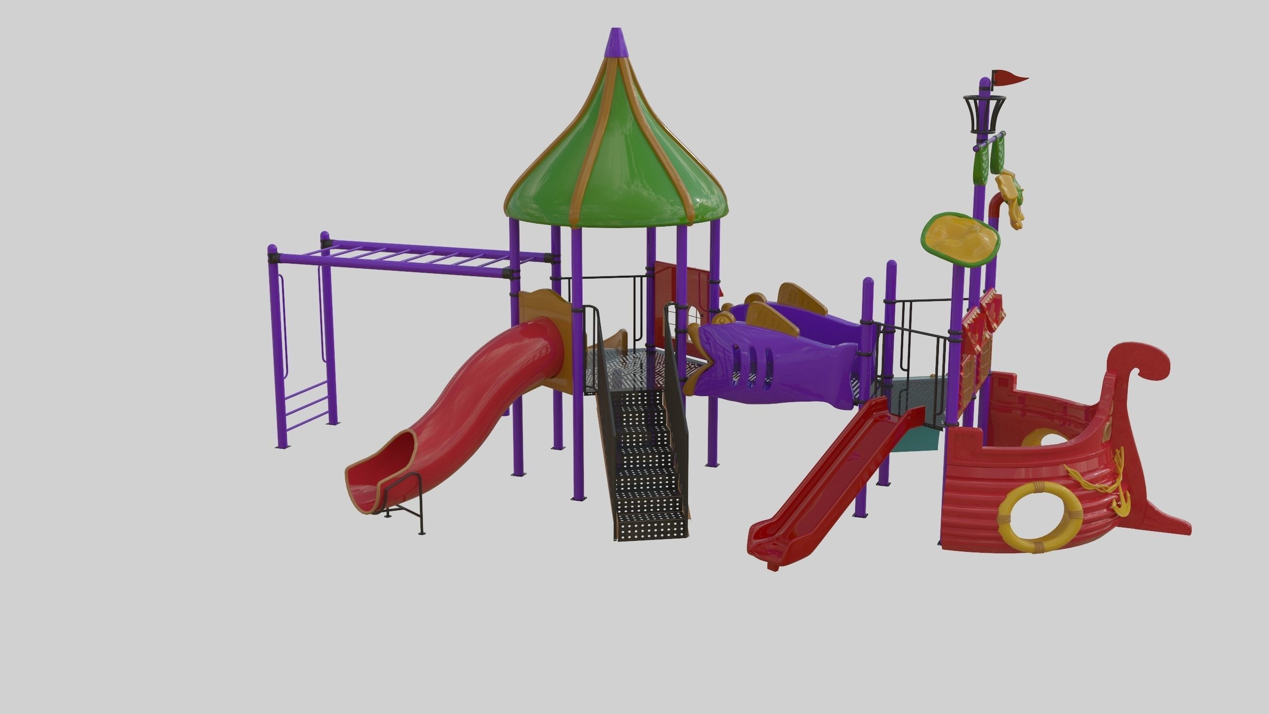 Ship Themed Playground Model - 02 3D model_16