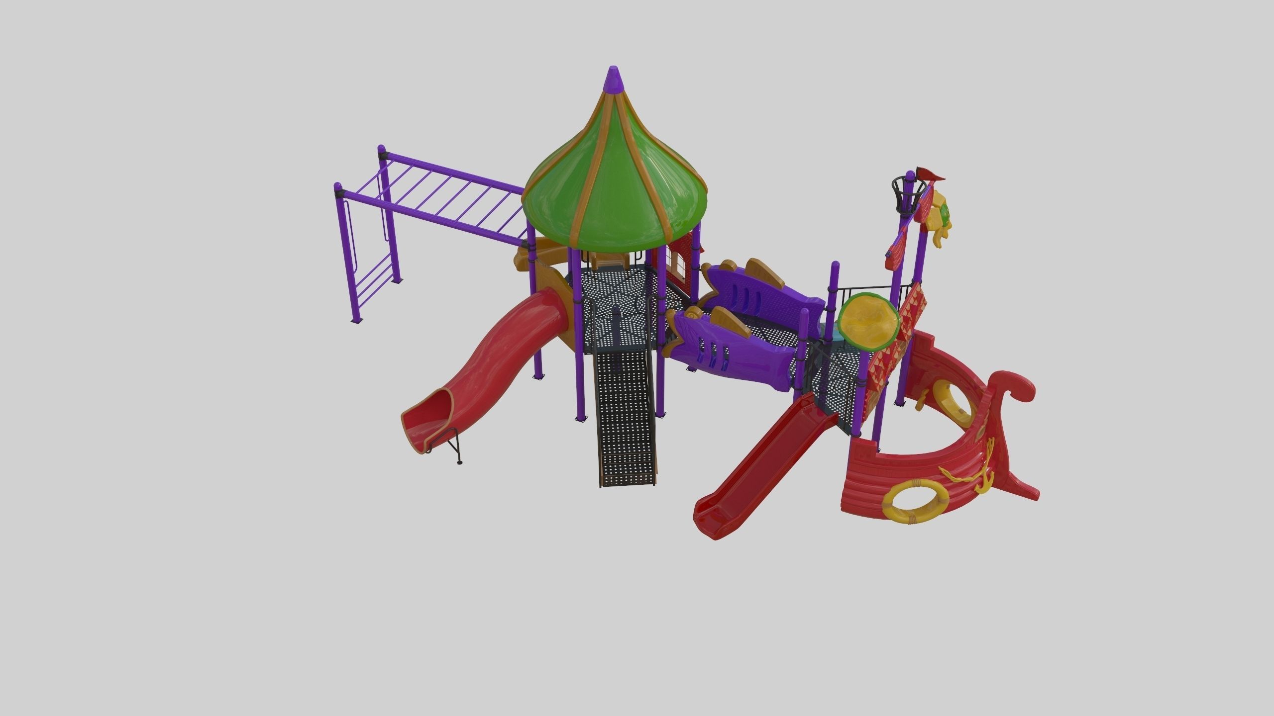 Ship Themed Playground Model - 02 3D model_39