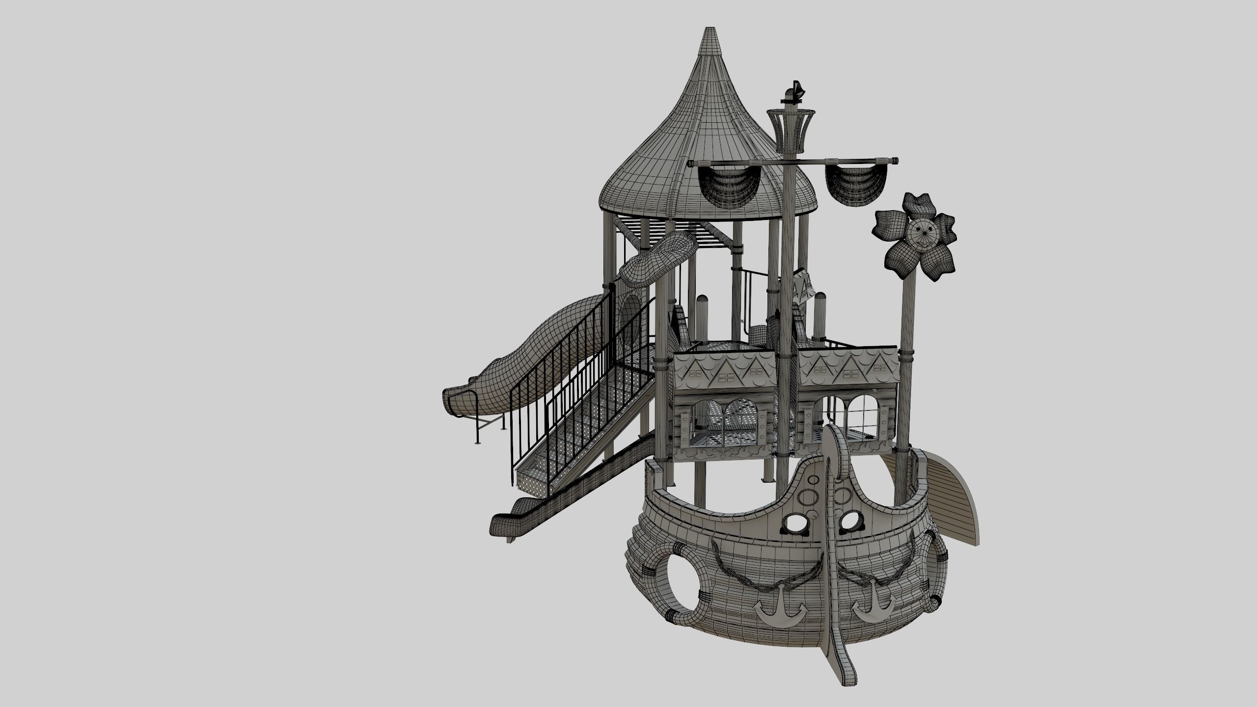 Ship Themed Playground Model - 02 3D model_65