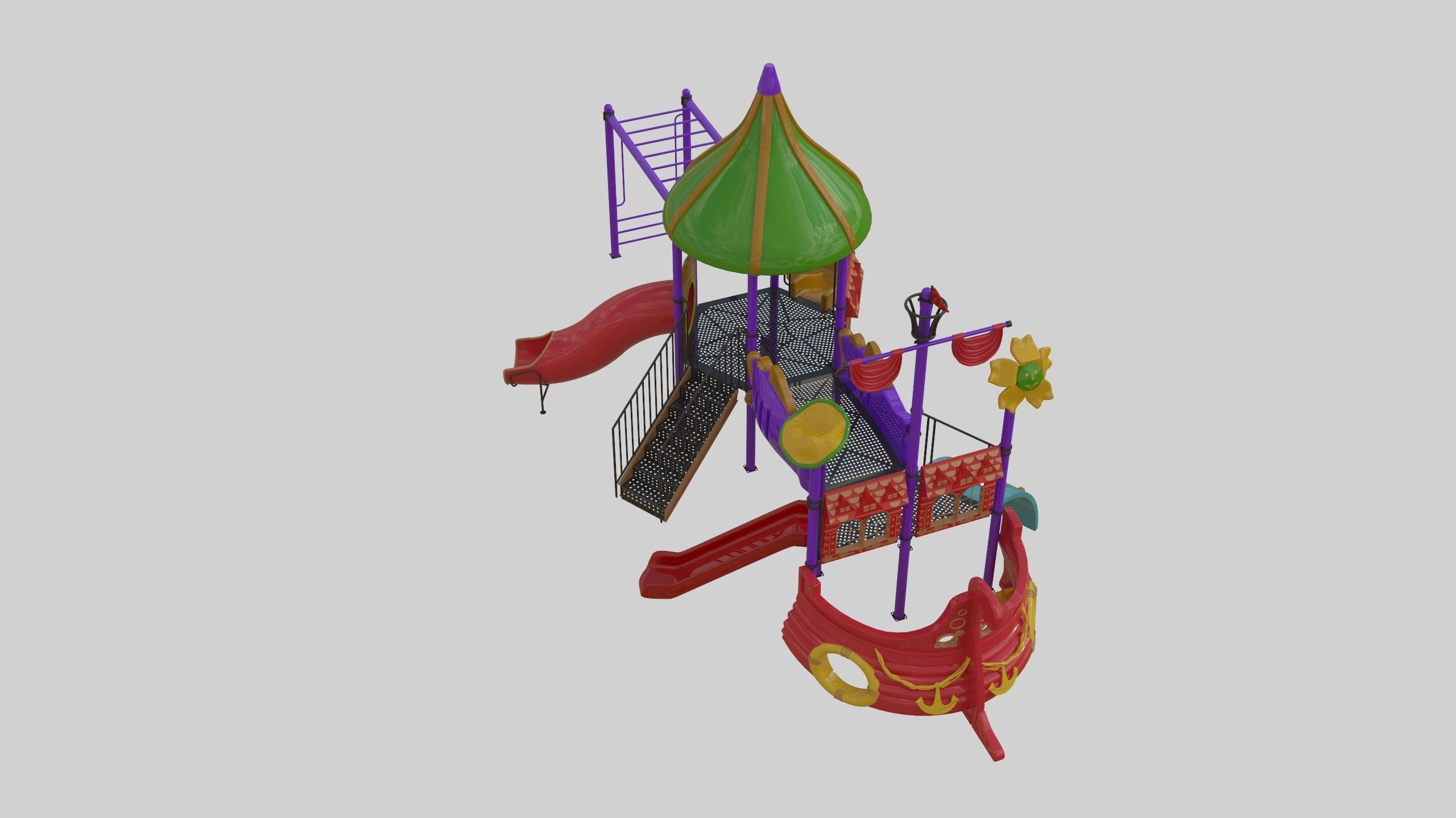 Ship Themed Playground Model - 02 3D model_42