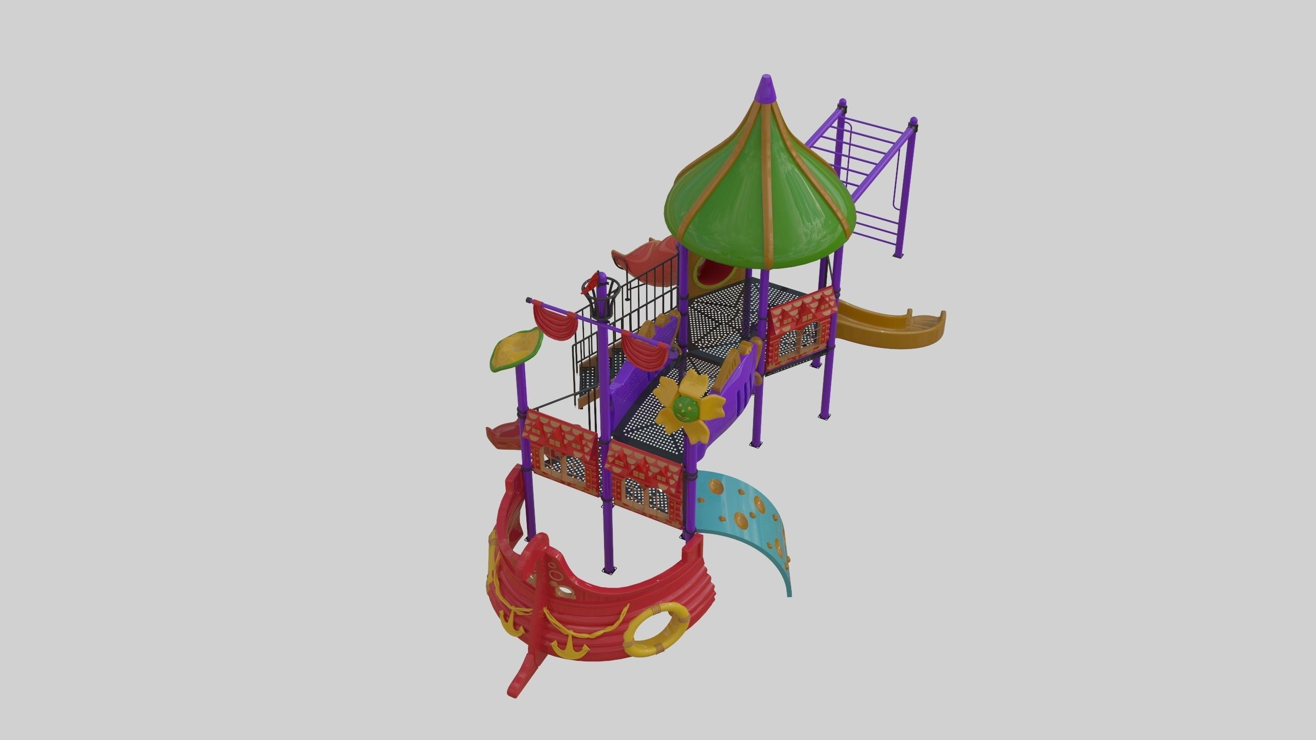 Ship Themed Playground Model - 02 3D model_46