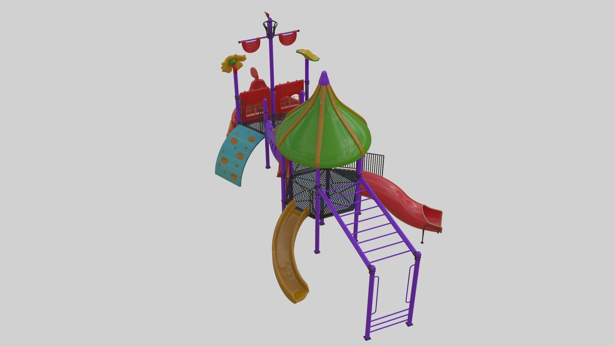 Ship Themed Playground Model - 02 3D model_36