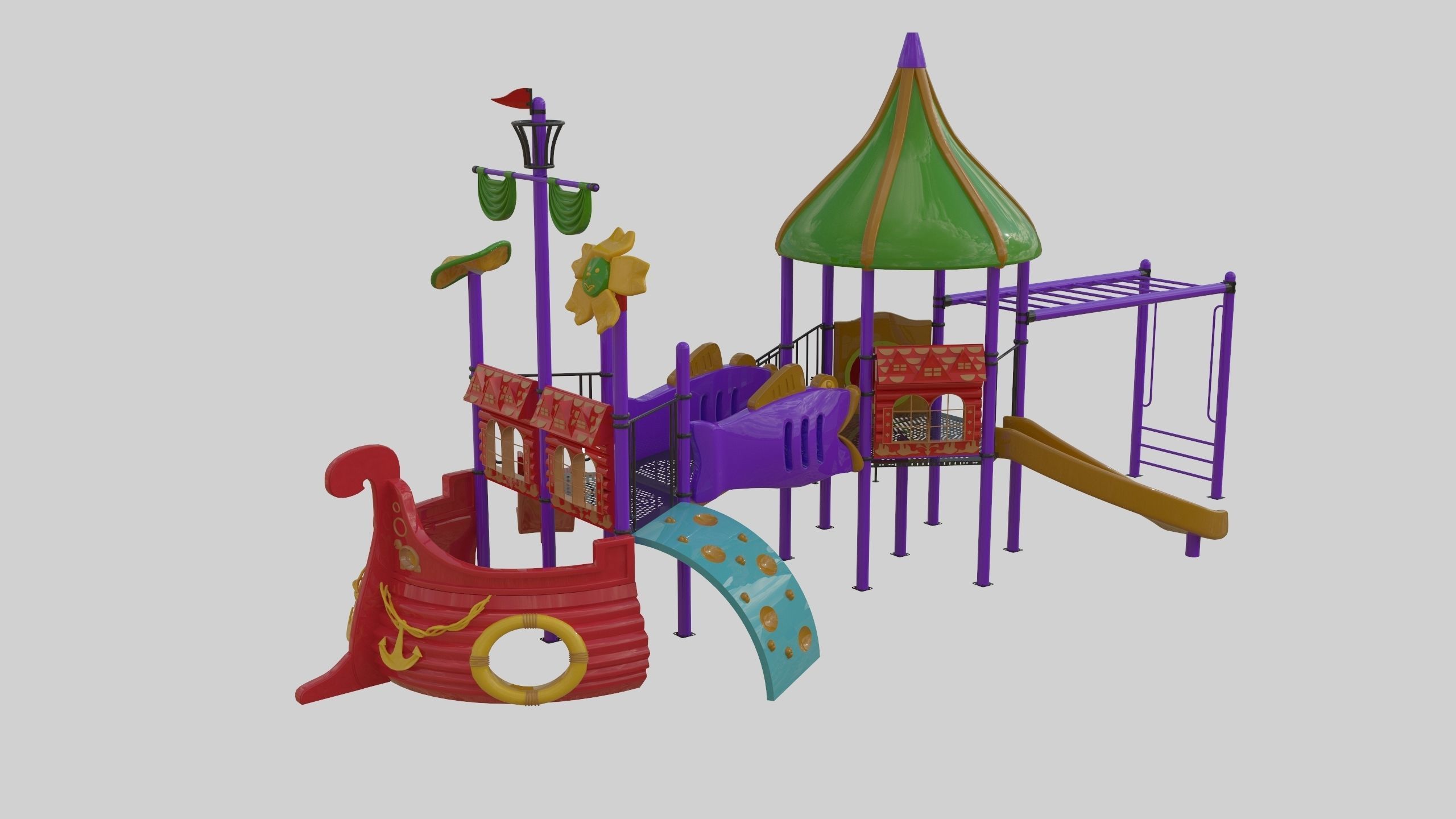 Ship Themed Playground Model - 02 3D model_28