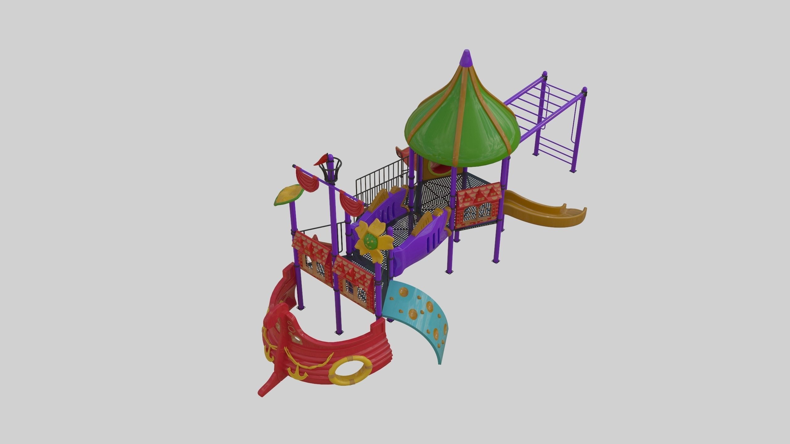 Ship Themed Playground Model - 02 3D model_47