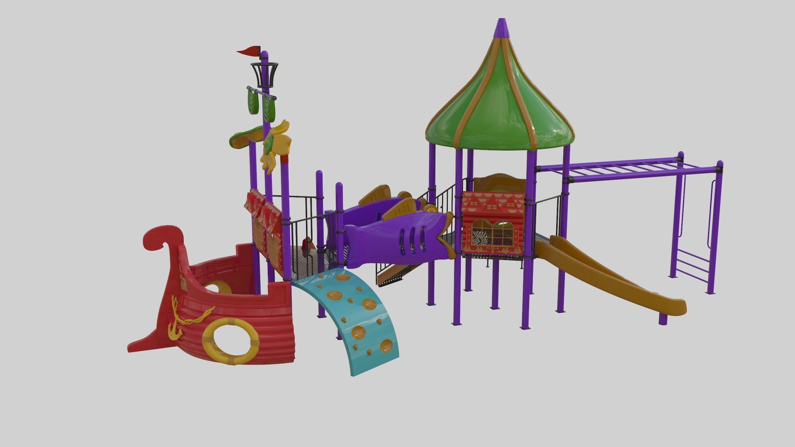 Ship Themed Playground Model - 02 3D model_2