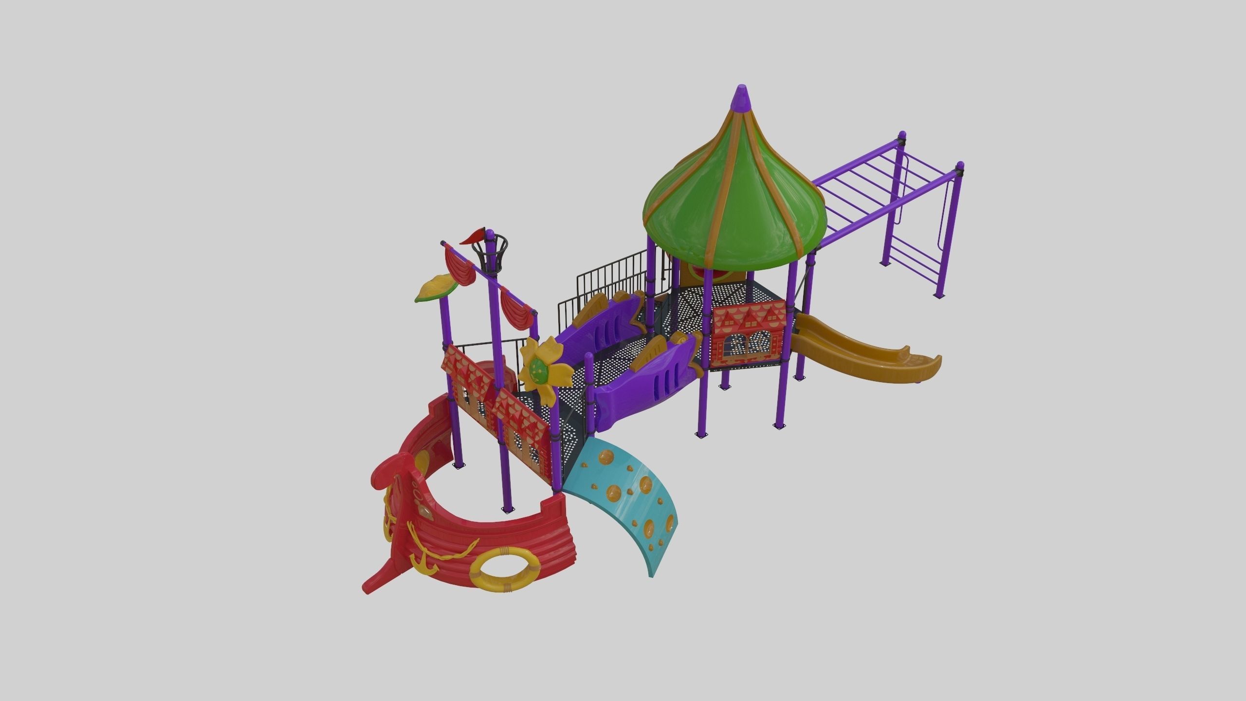 Ship Themed Playground Model - 02 3D model_45