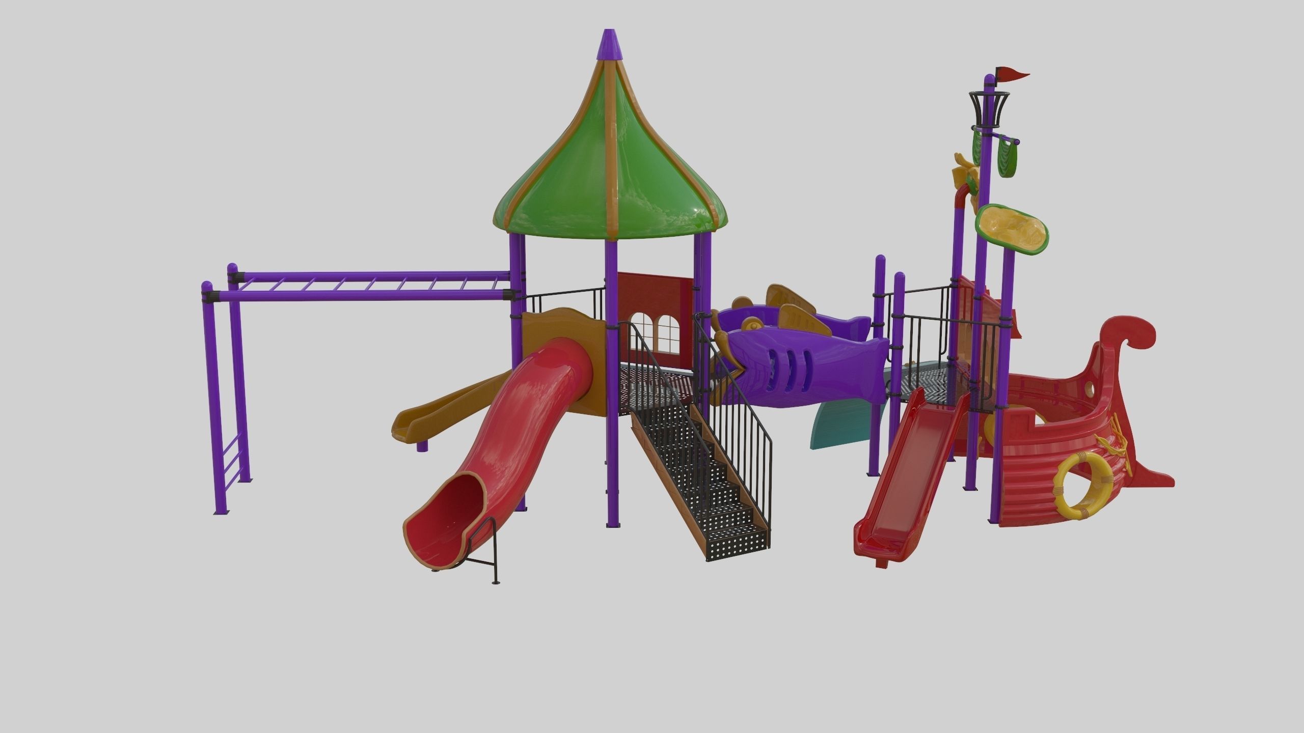 Ship Themed Playground Model - 02 3D model_52