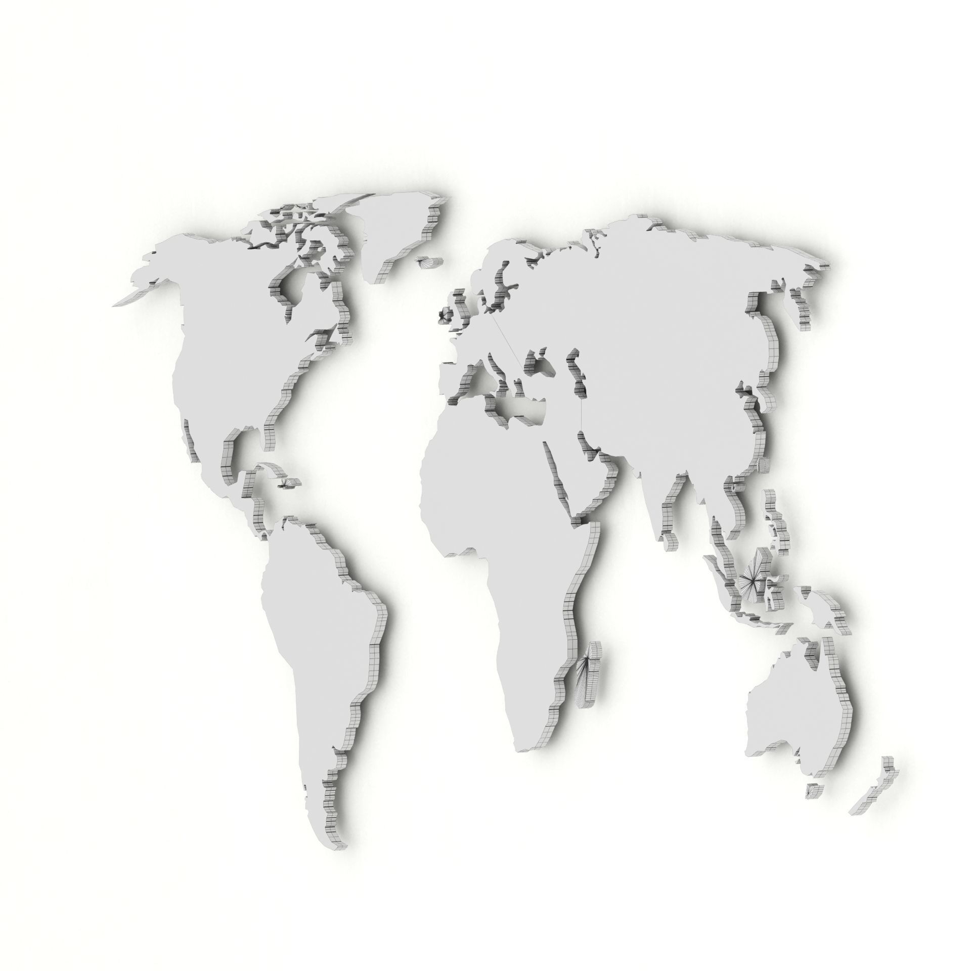 3D model of world map wall decoration with light 3D model_21