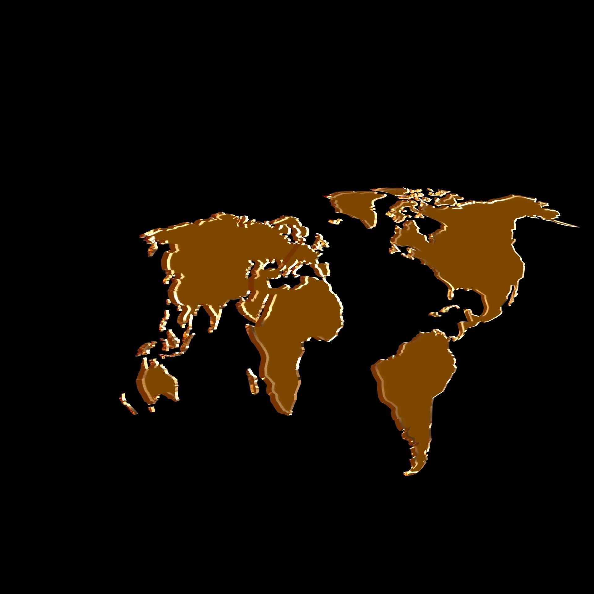 3D model of world map wall decoration with light 3D model_11