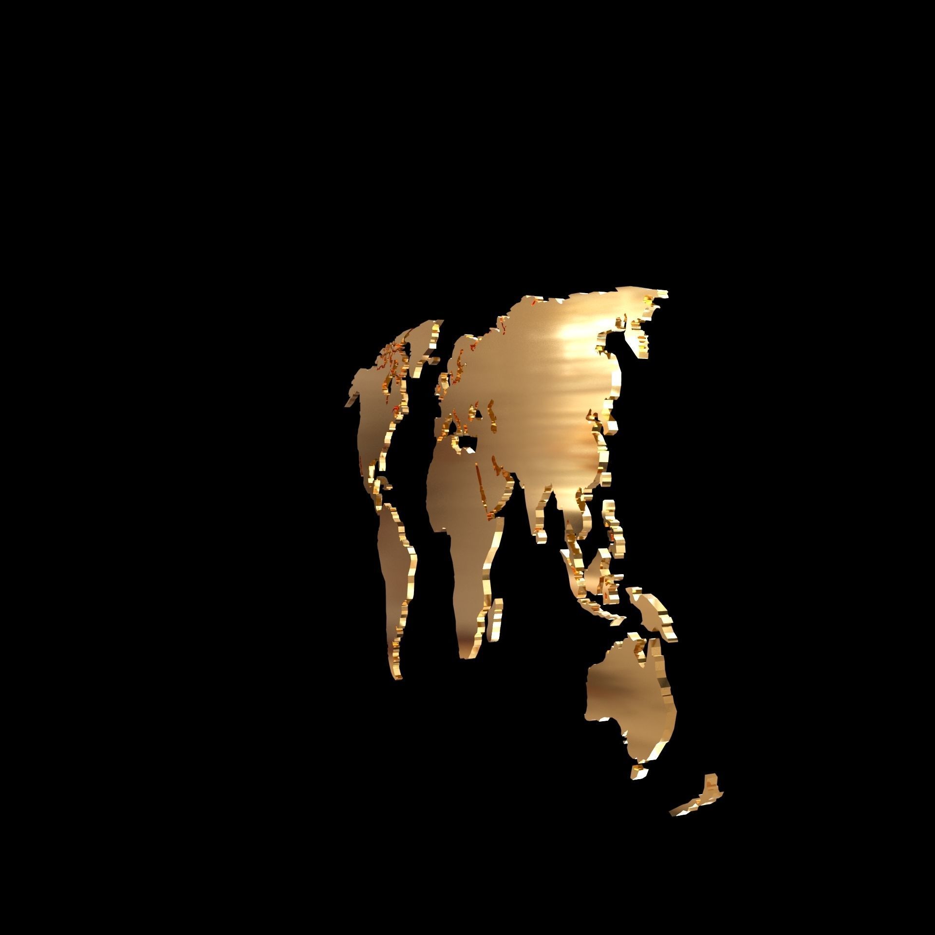 3D model of world map wall decoration with light 3D model_16