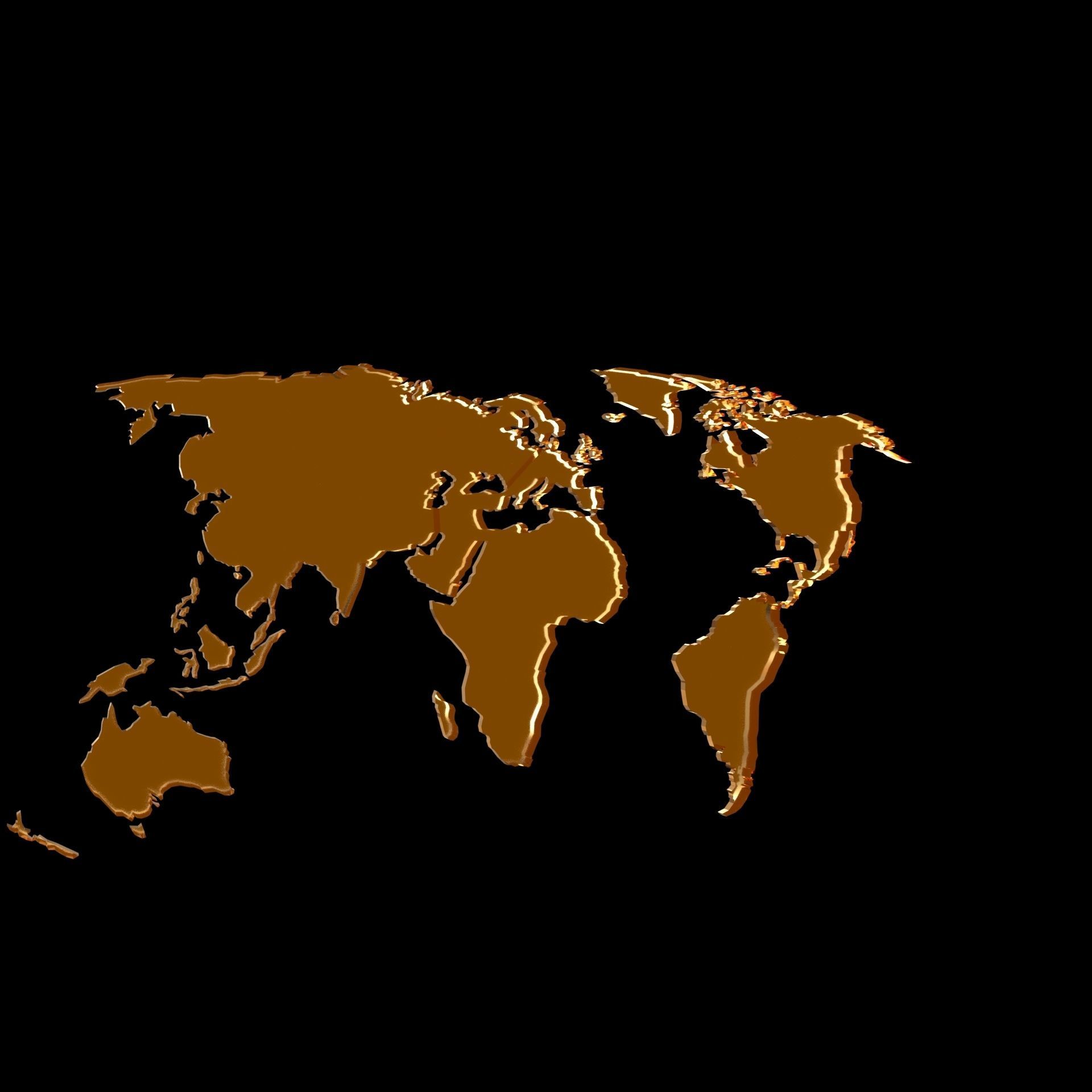 3D model of world map wall decoration with light 3D model_13